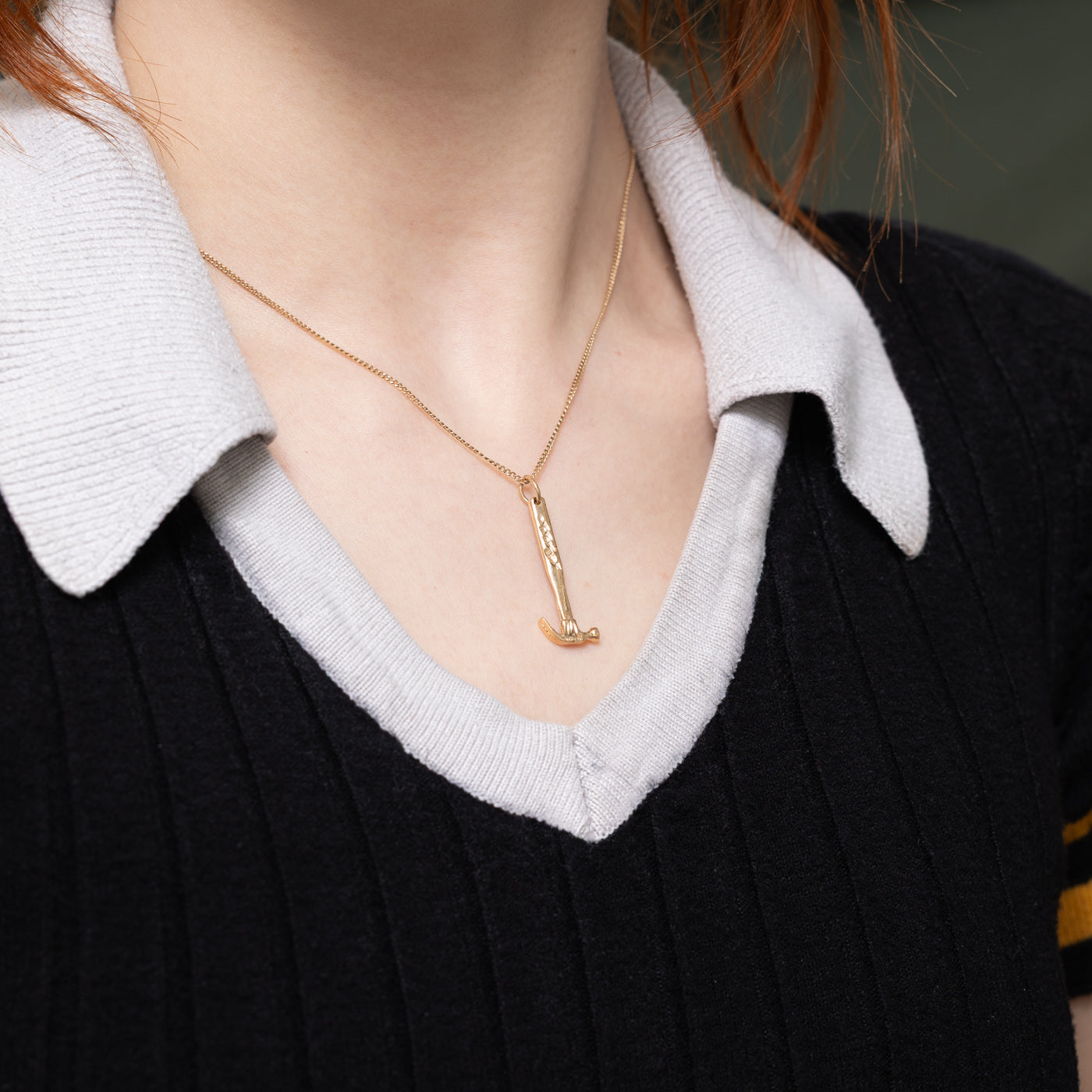 10k Yellow Gold Hammer Pendant