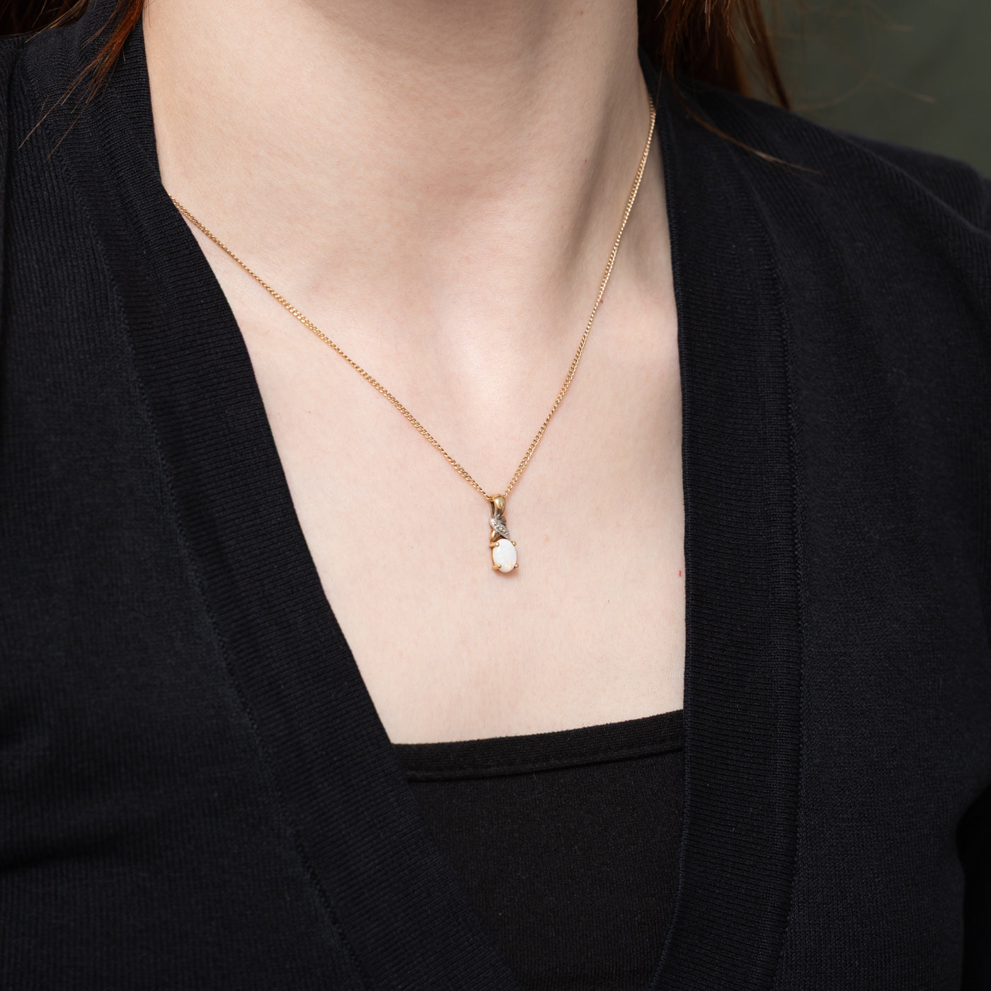 Opal & Diamond Pendant