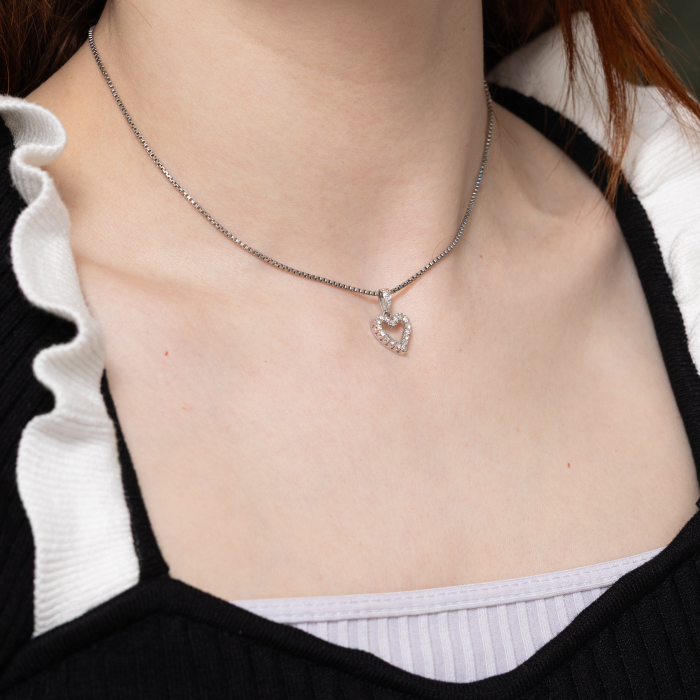 Diamond Heart Pendant Necklace | 0.11ctw | 14" |