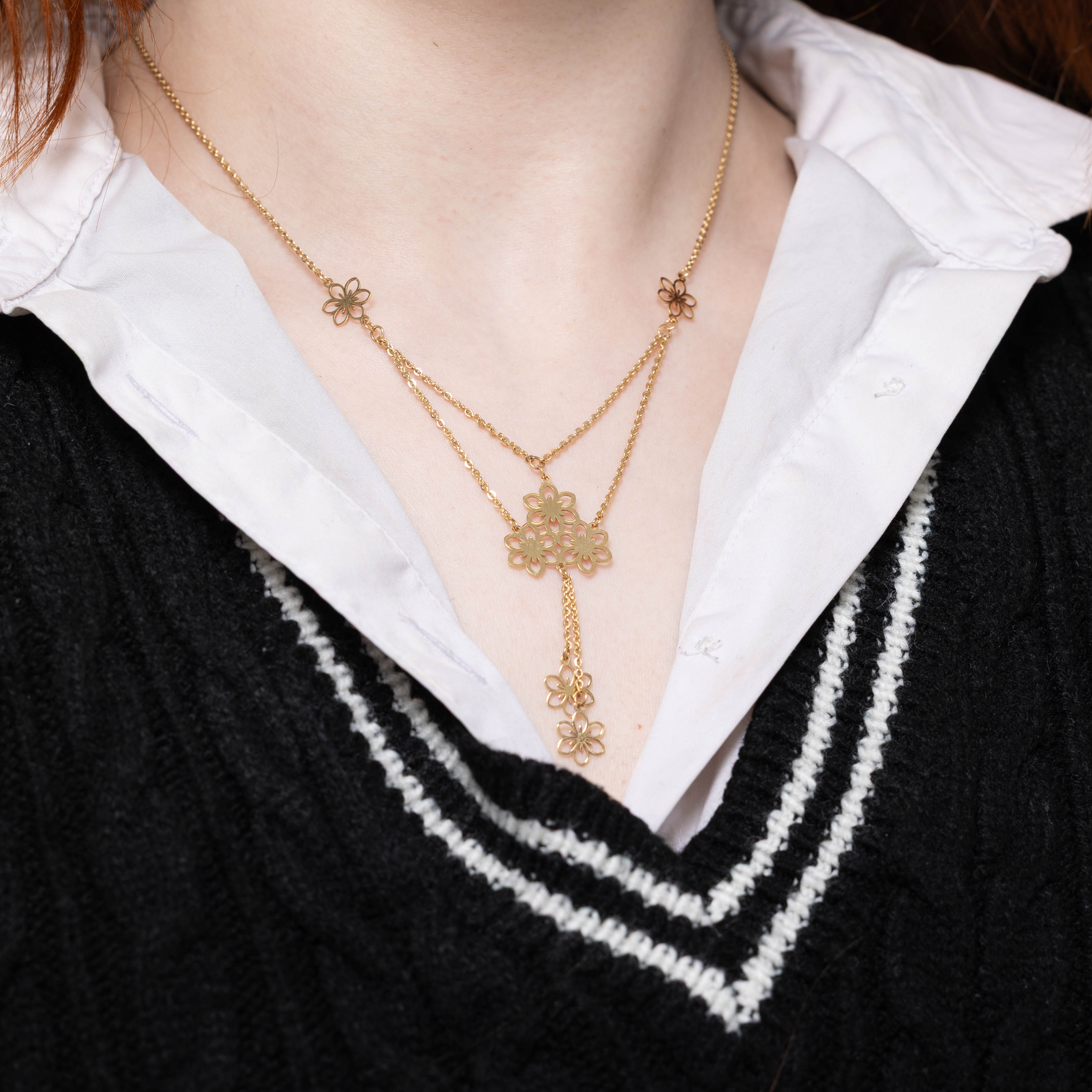 18k Zephyrlily Lariat Necklace | 16"