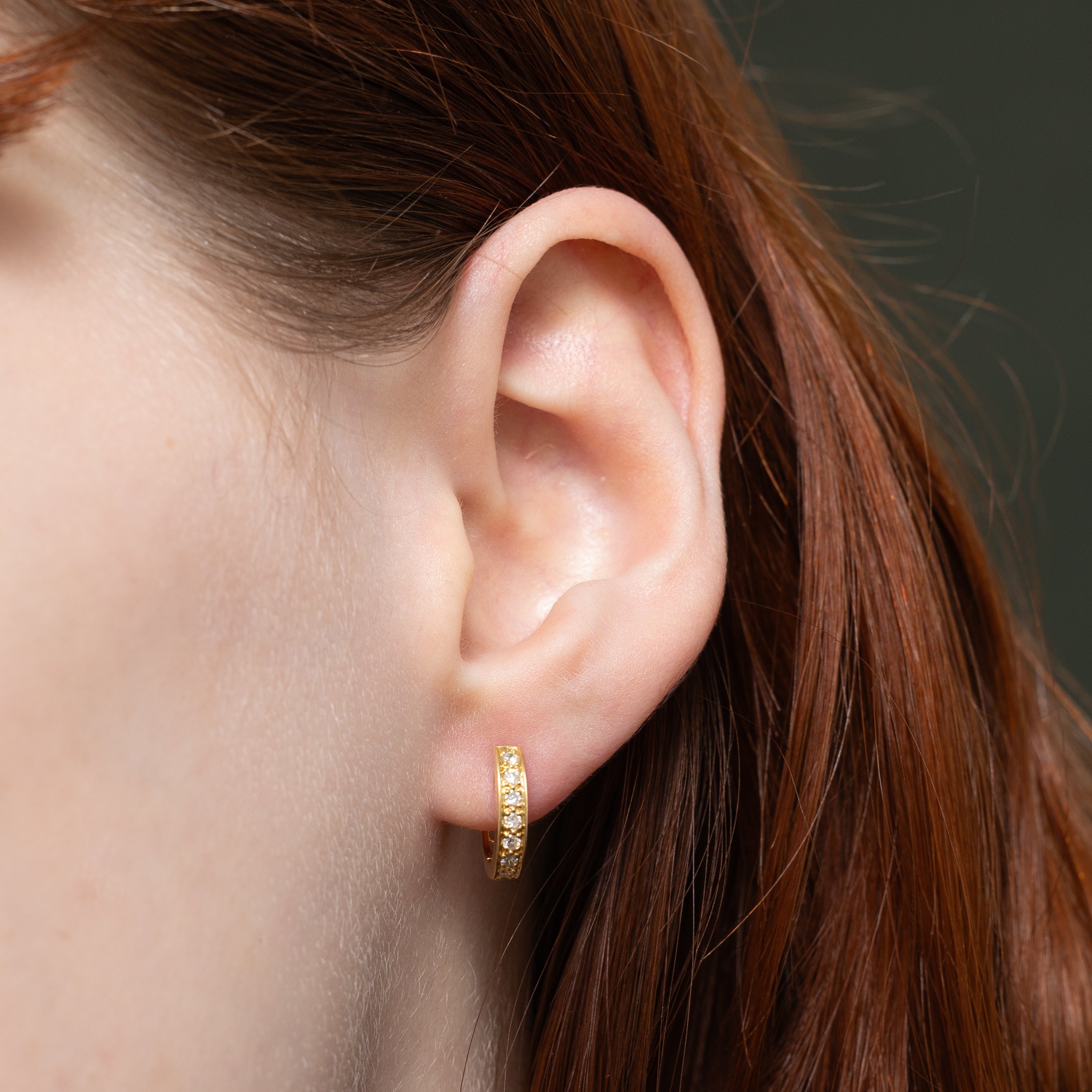 18k Diamond Huggie Earrings | 0.16ctw