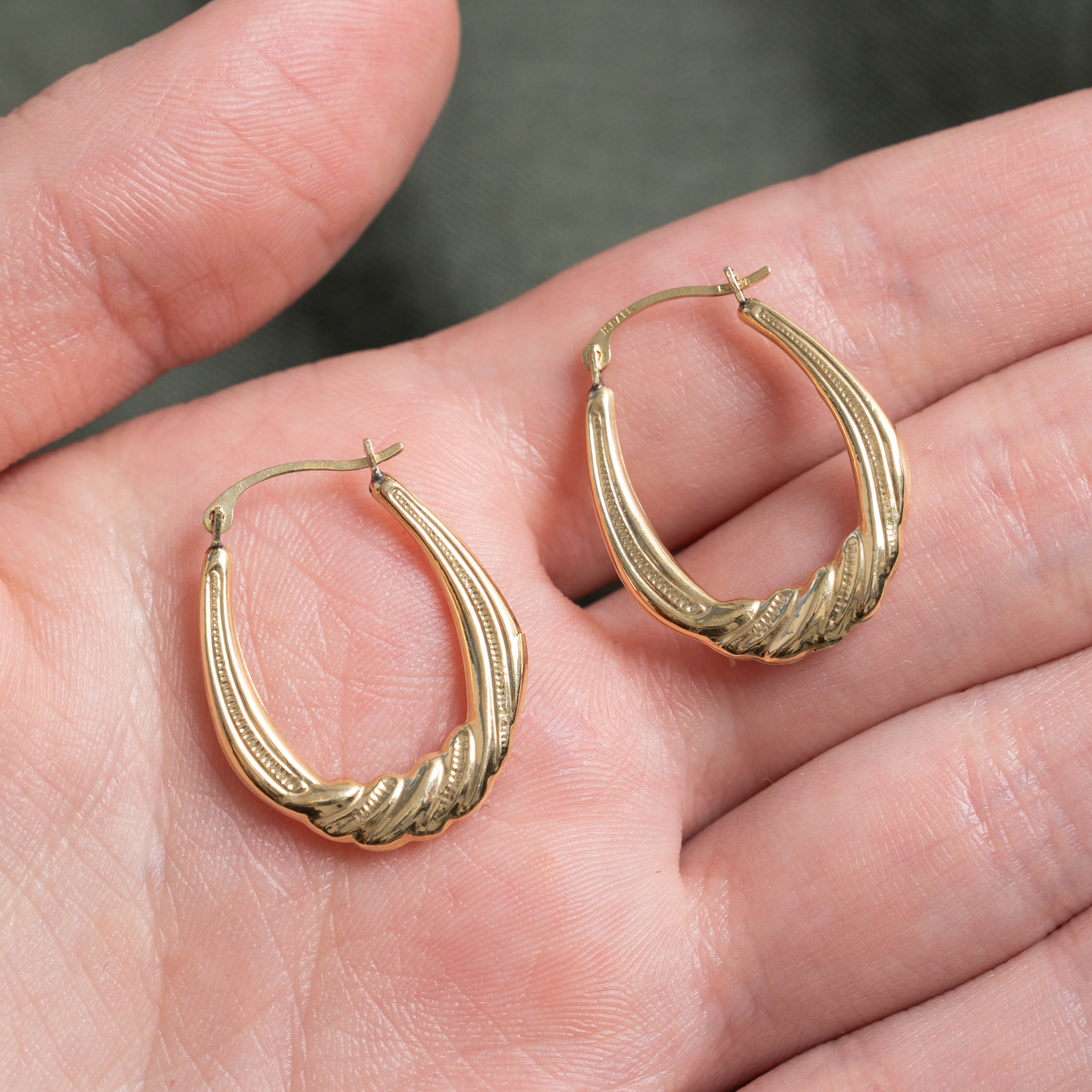 14k Croissant Hoop Earrings