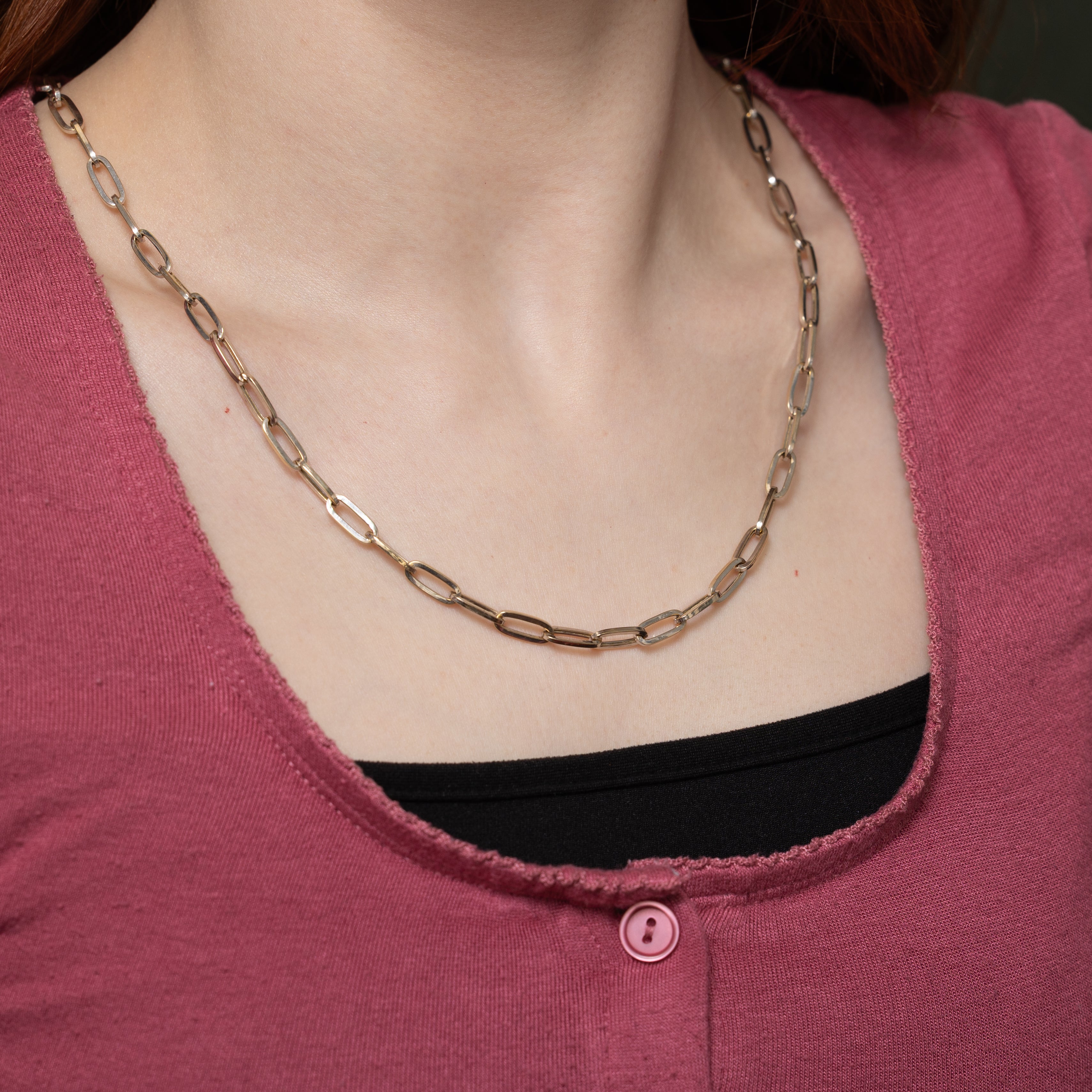 18k White Gold Paperclip Chain | 22"