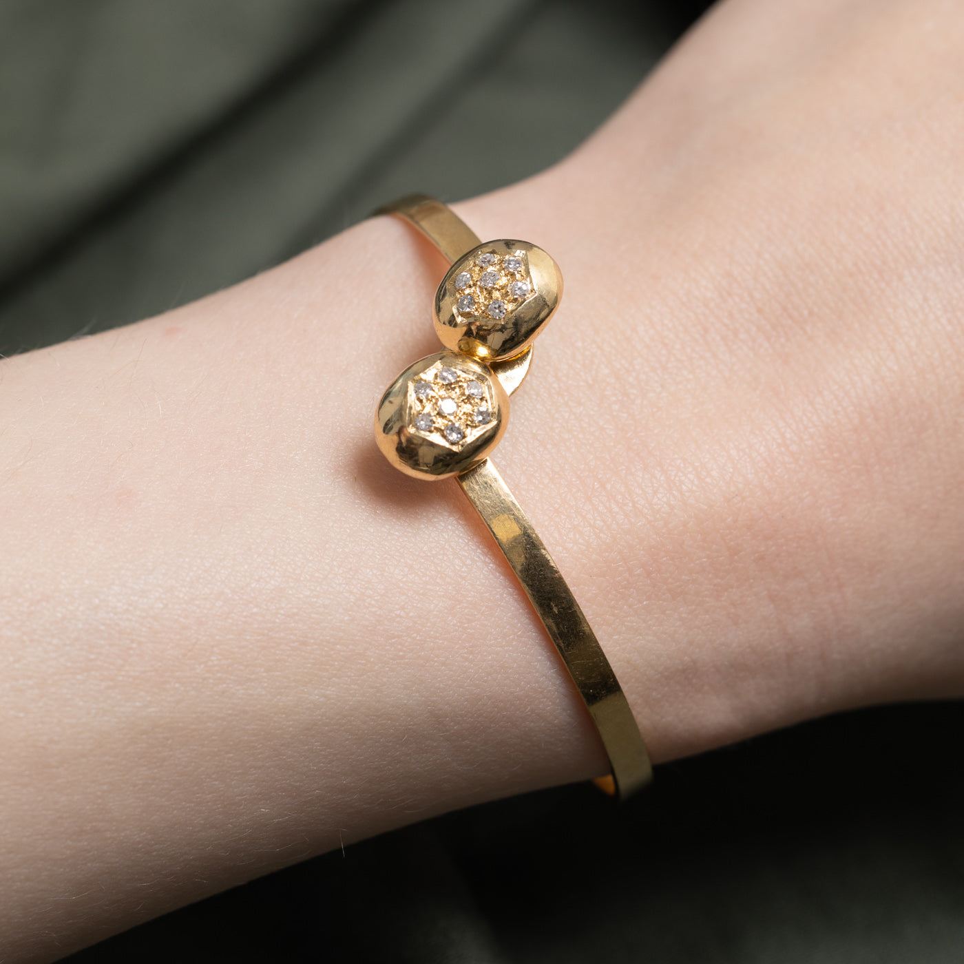 Diamond Cluster Bypass Bangle | 0.21ctw | 7"