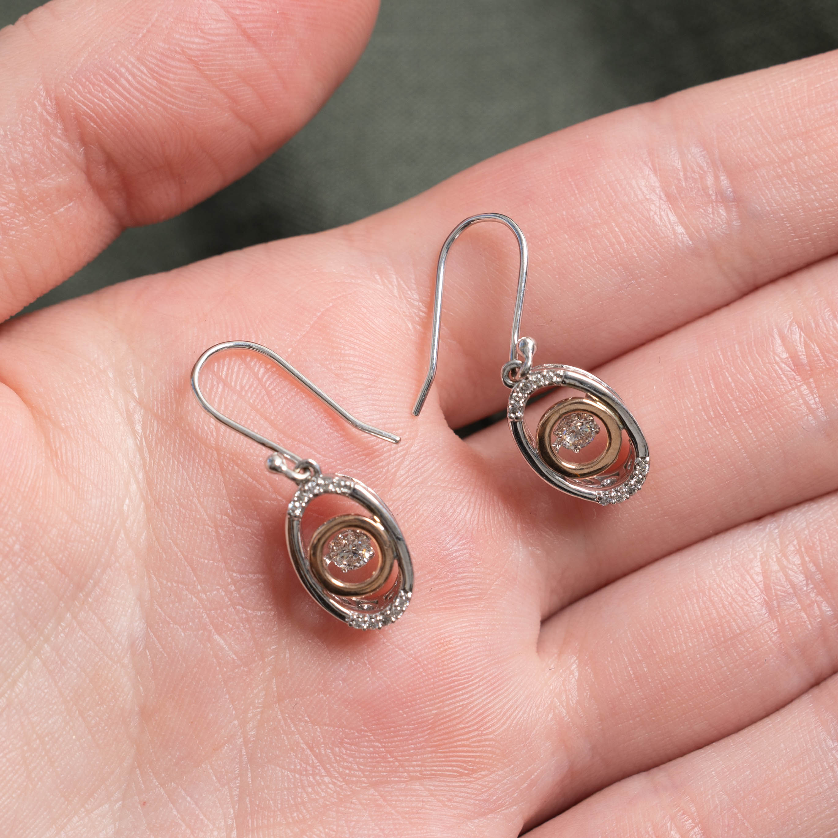 Canadian Diamond Two Tone Eye Earrings | 0.33ctw