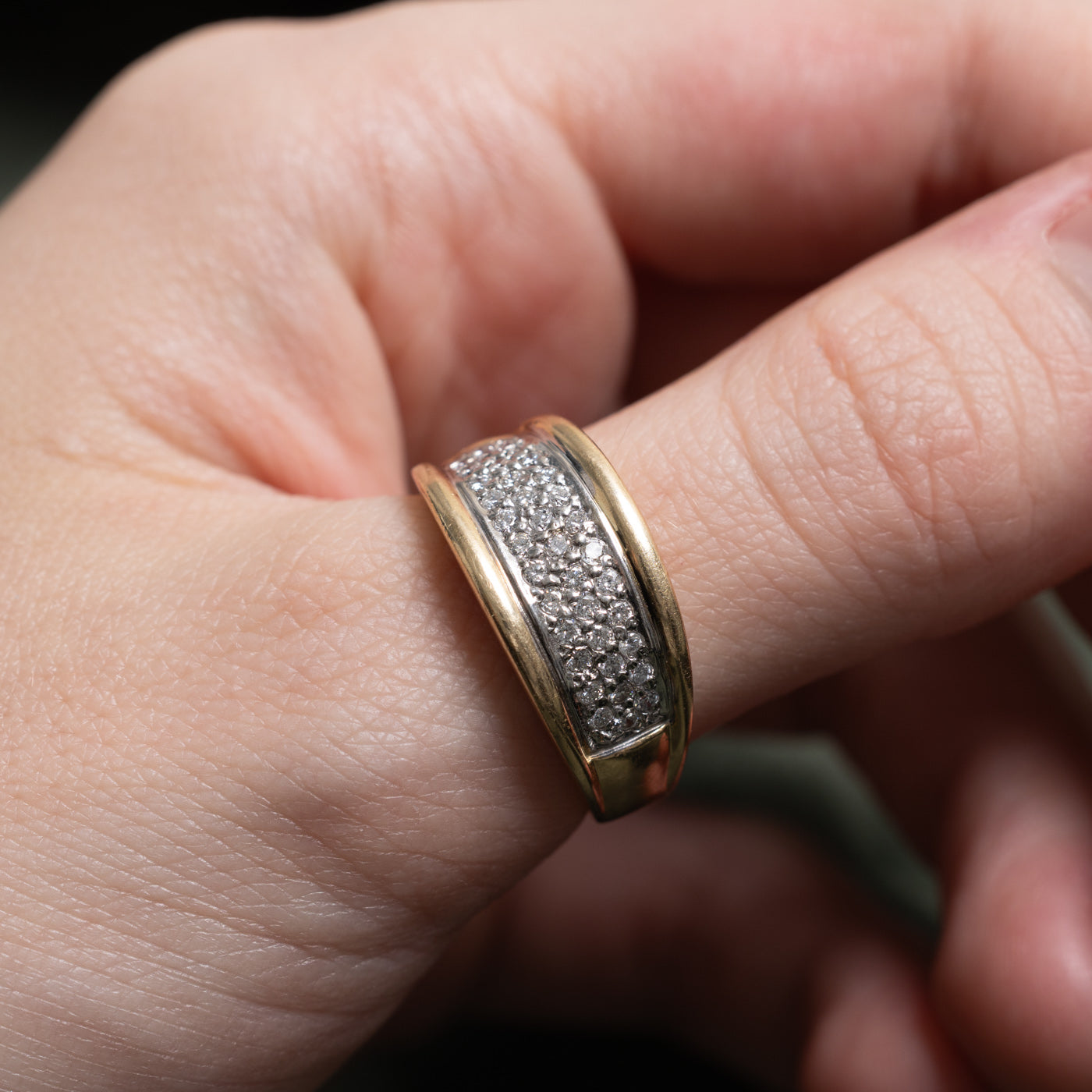 Pavé Set Diamond Wide Band | 0.37ctw | SZ 9.75 |