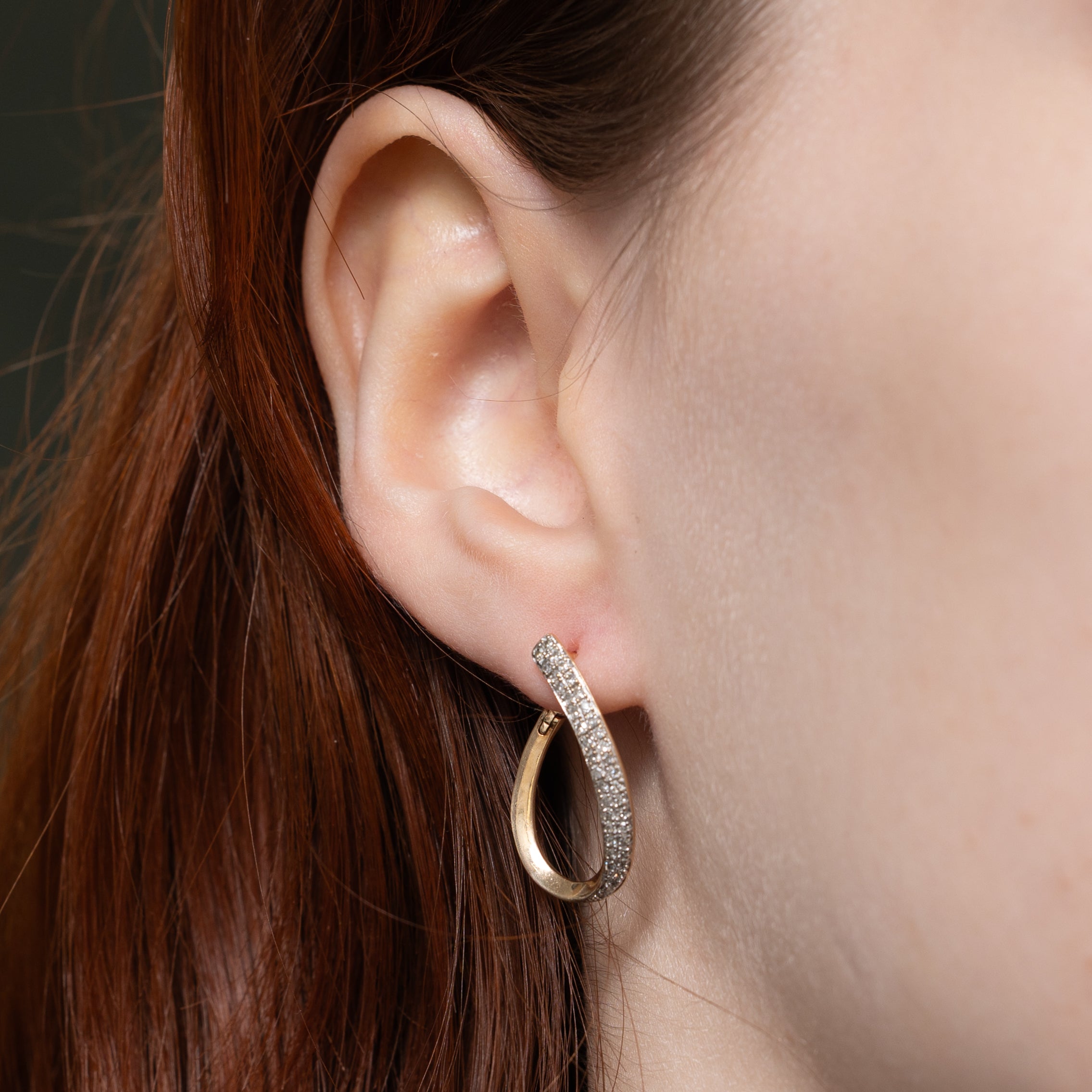 Diamond Teardrop Hoop Earrings | 0.39ctw