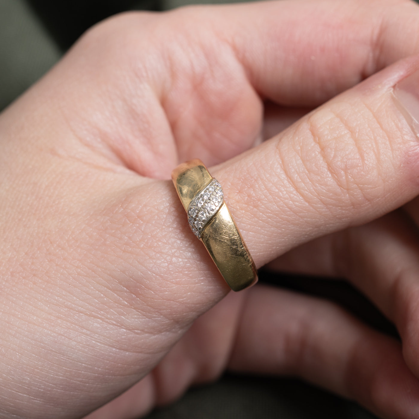 Pave Set Diamond Waterfall Band | 0.12ctw | SZ 9.0 |