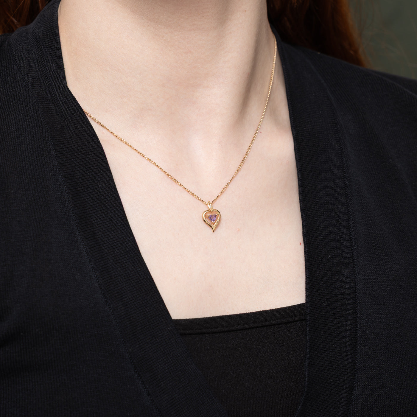 Amethyst Heart Pendant