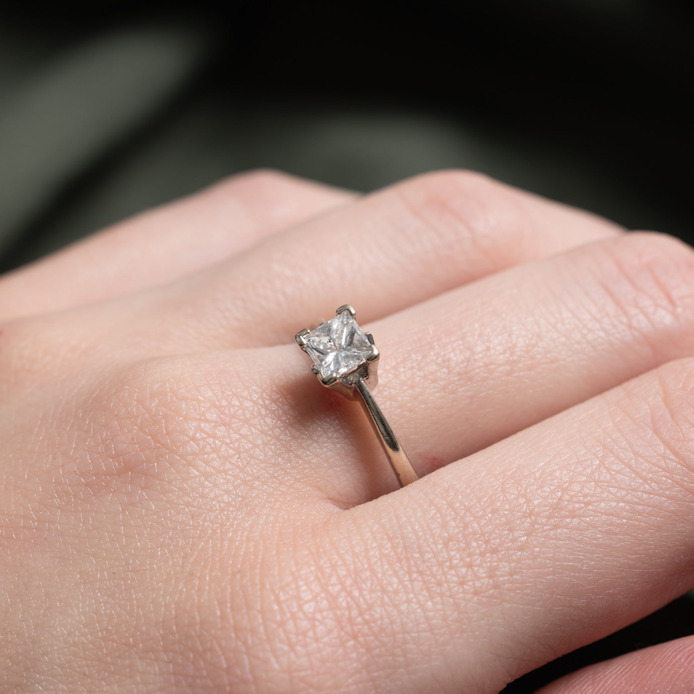 Princess Cut Solitaire Diamond Ring | 0.72ct SI1/SI2 G/H, 0.05ct | SZ 8.5 |