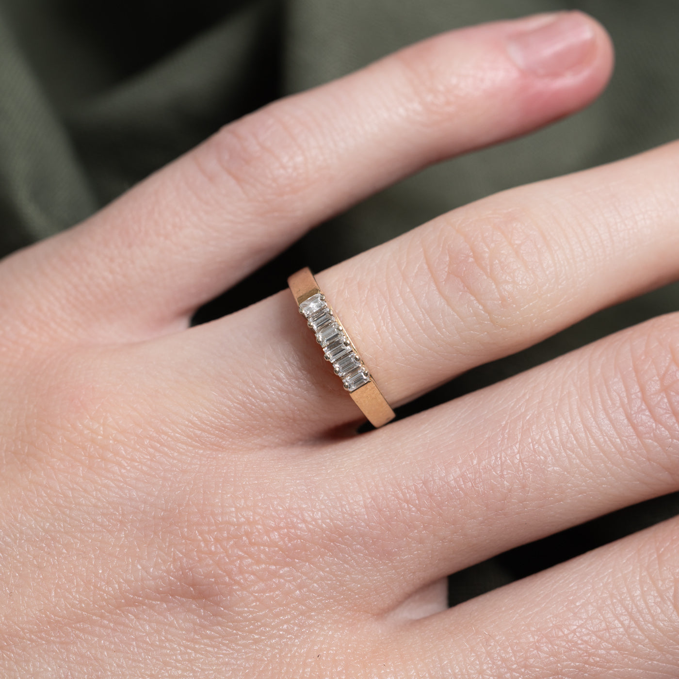 Six Stone Baguette Cut Diamond Band | 0.15ctw | SZ 4.5 |