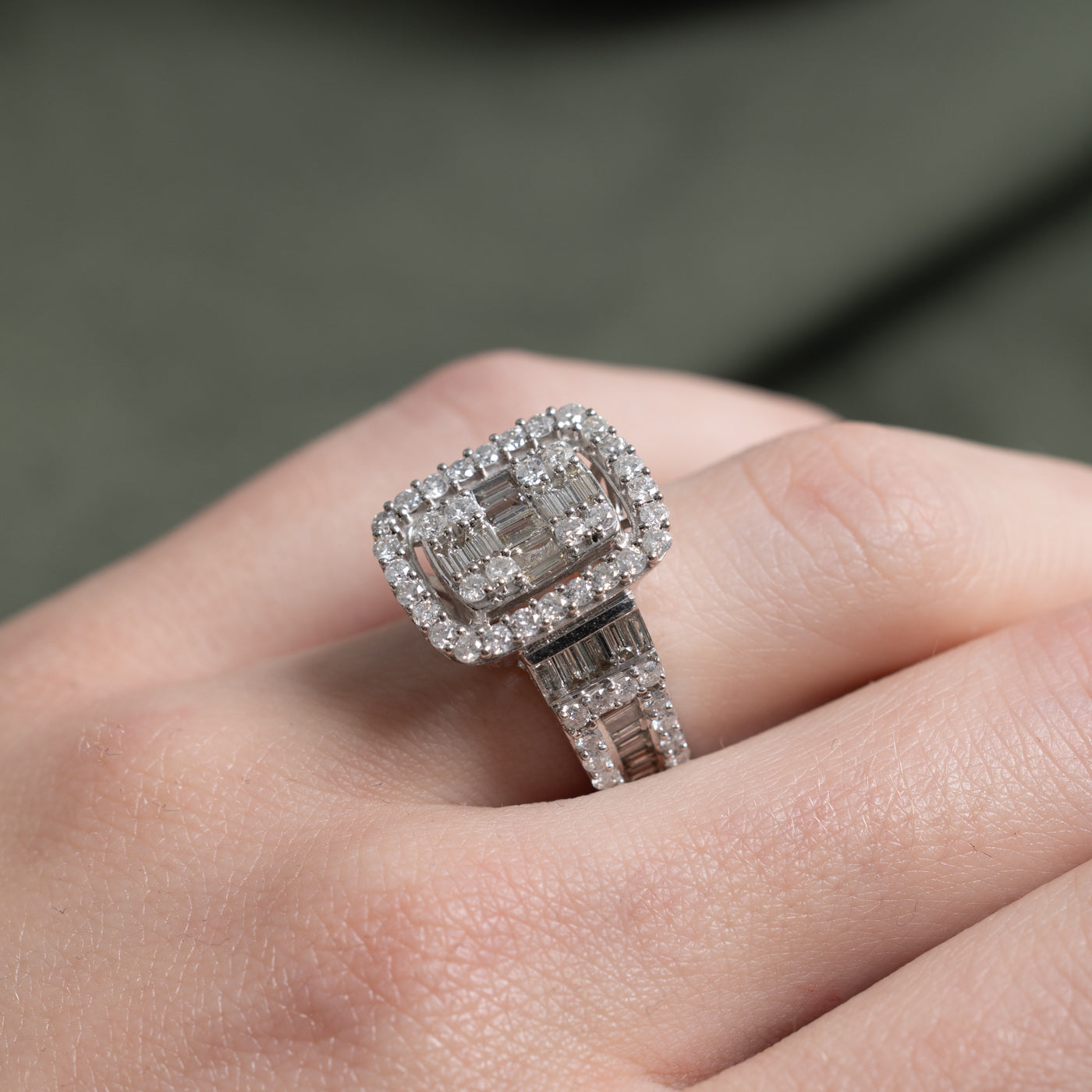 Diamond Cluster Halo Cocktail Ring | 1.62ctw | SZ 5.25 |