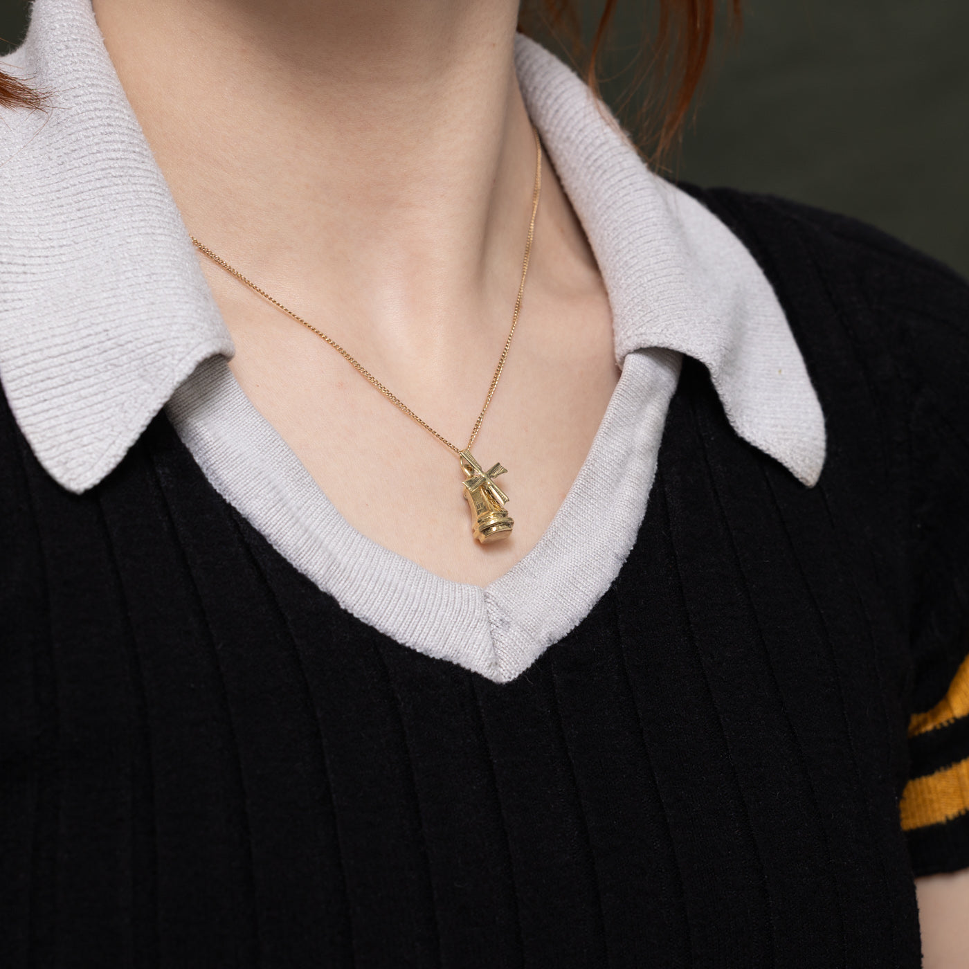 14k Yellow Gold Windmill Charm