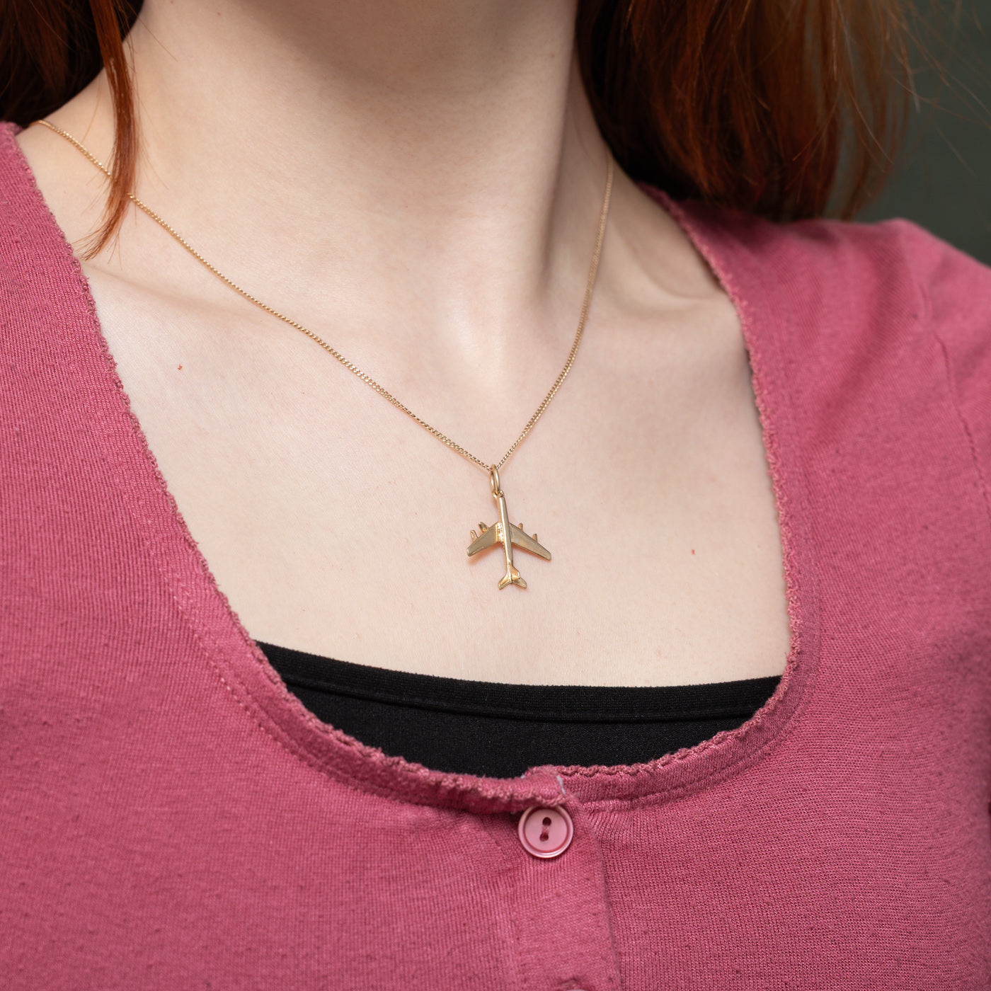 10k Yellow Gold Airplane Charm