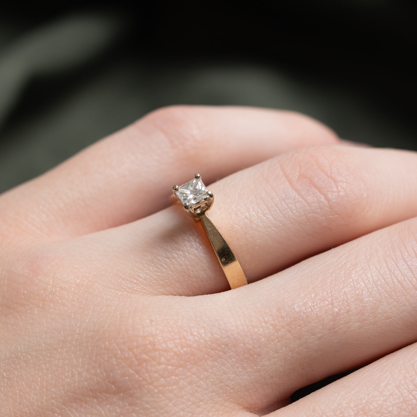 Princess Cut Solitaire Diamond Ring | 0.35ct SI1/SI2 I/J | SZ 5 |