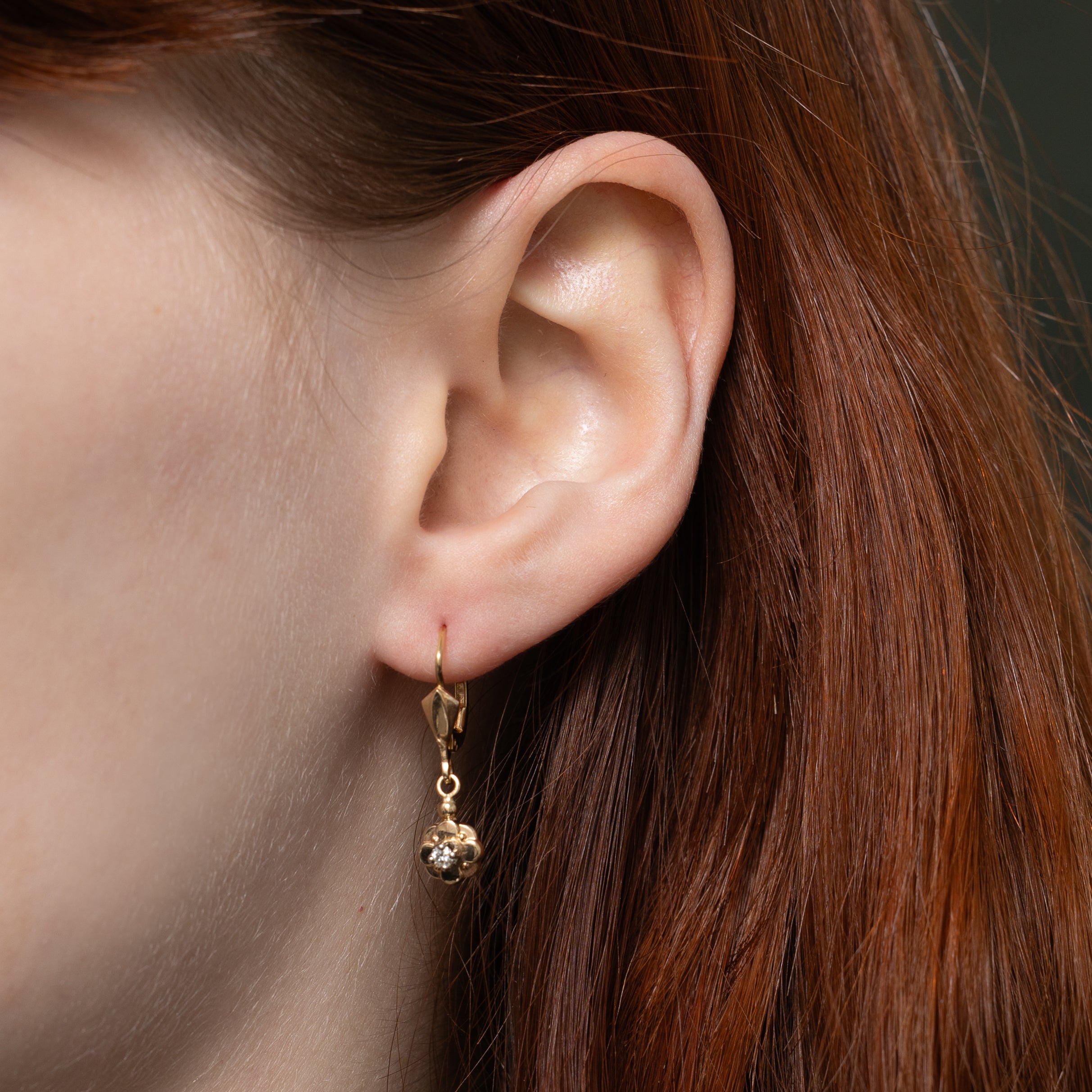 Diamond Flower Drop Earrings | 0.10ctw