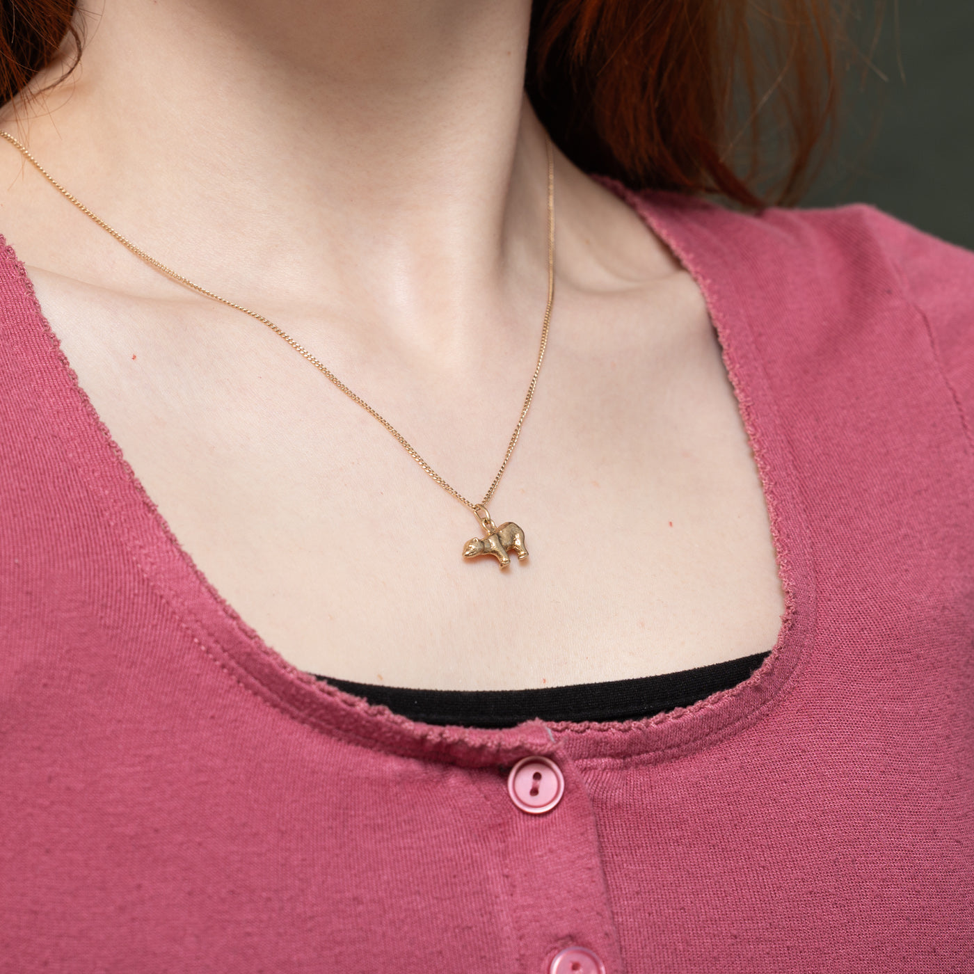 Breloque ours polaire en or jaune 10 carats