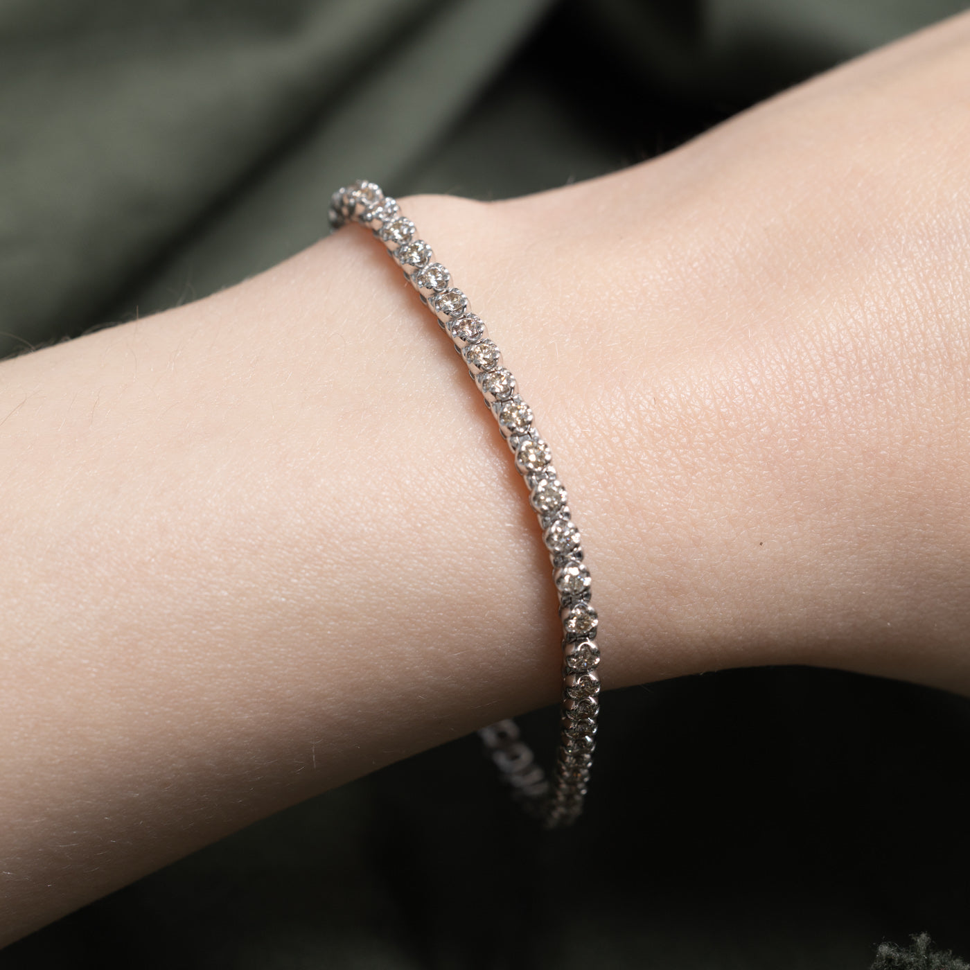 10k White Gold Diamond Tennis Bracelet | 1.56ctw | 7"