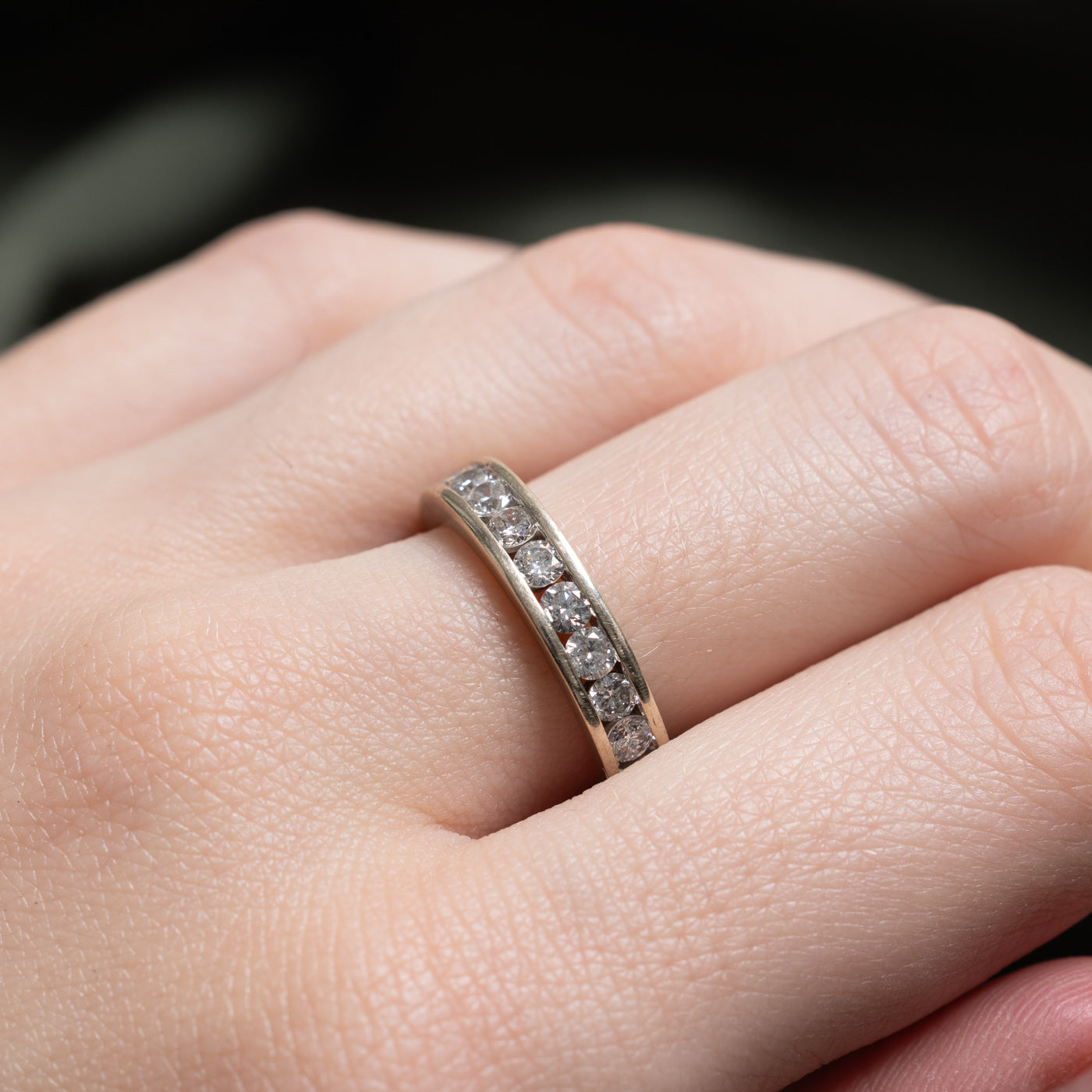 Channel Set Semi Eternity Diamond Band | 1.08ctw | SZ 6.75 |