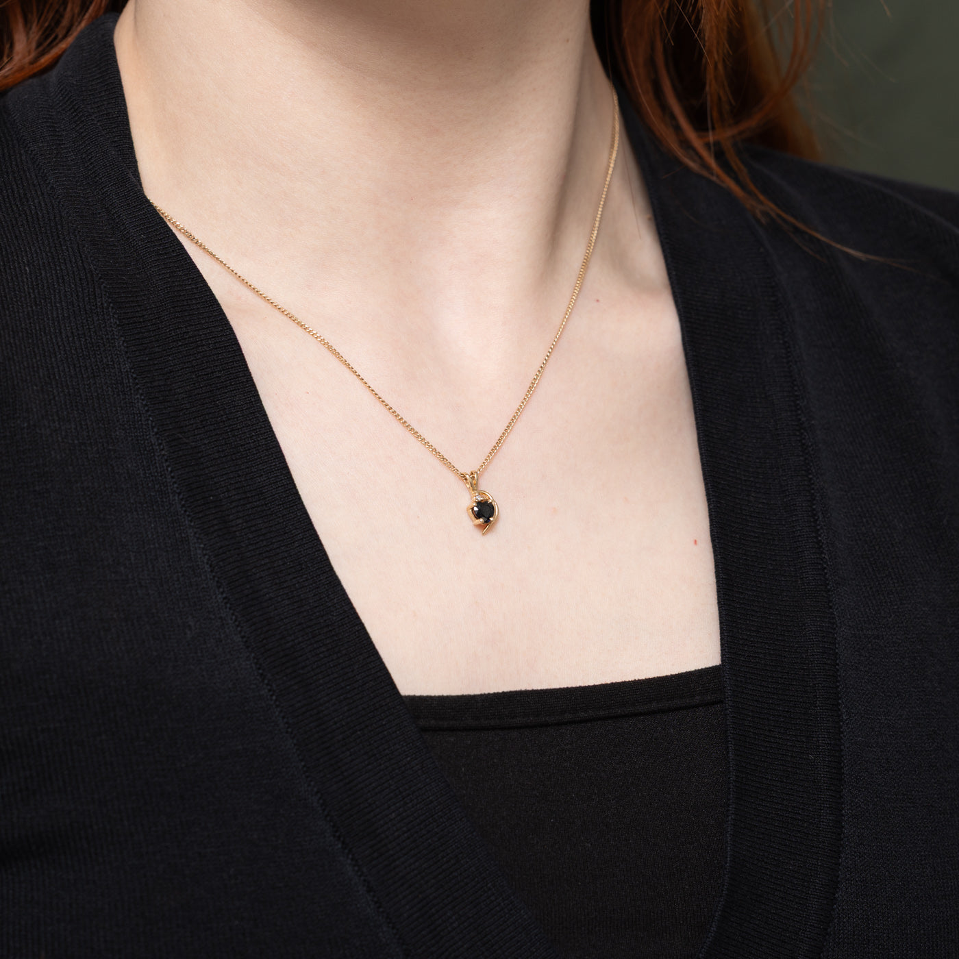 Heart Cut Sapphire & Diamond Pendant