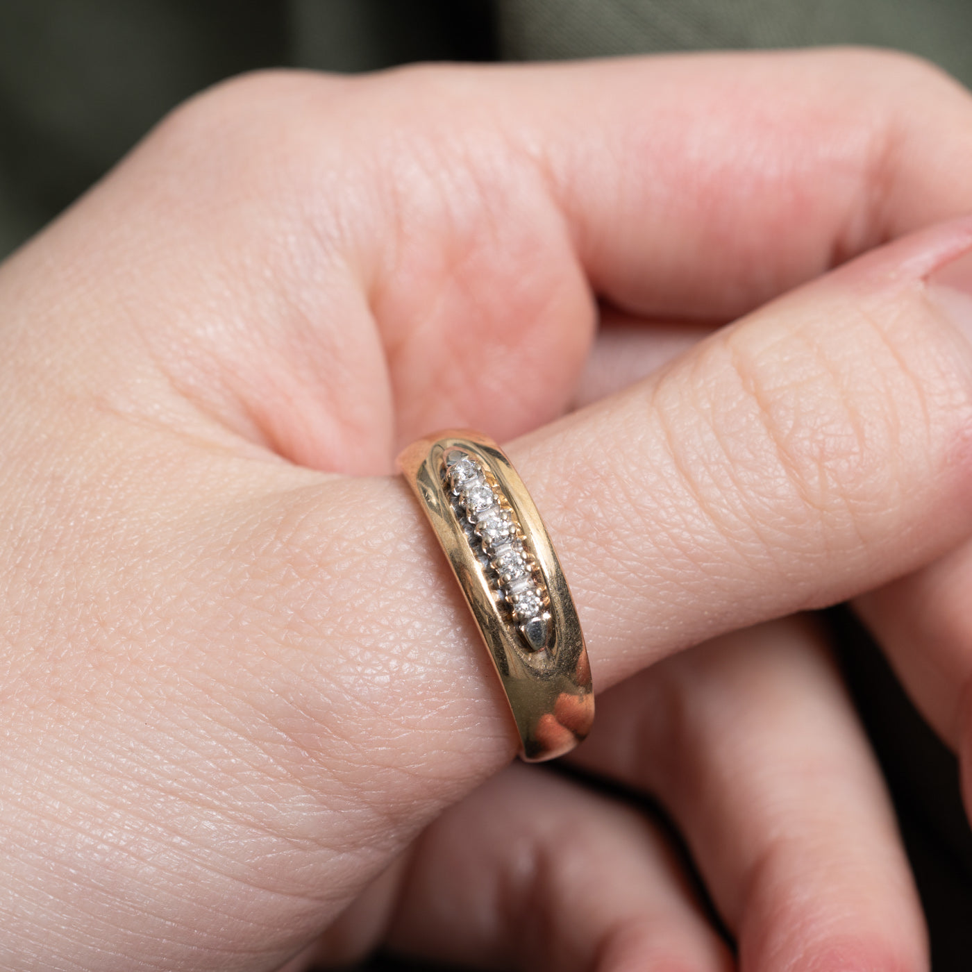 Bague cinq diamants | 0,08 ct au total | Taille 10,0 |