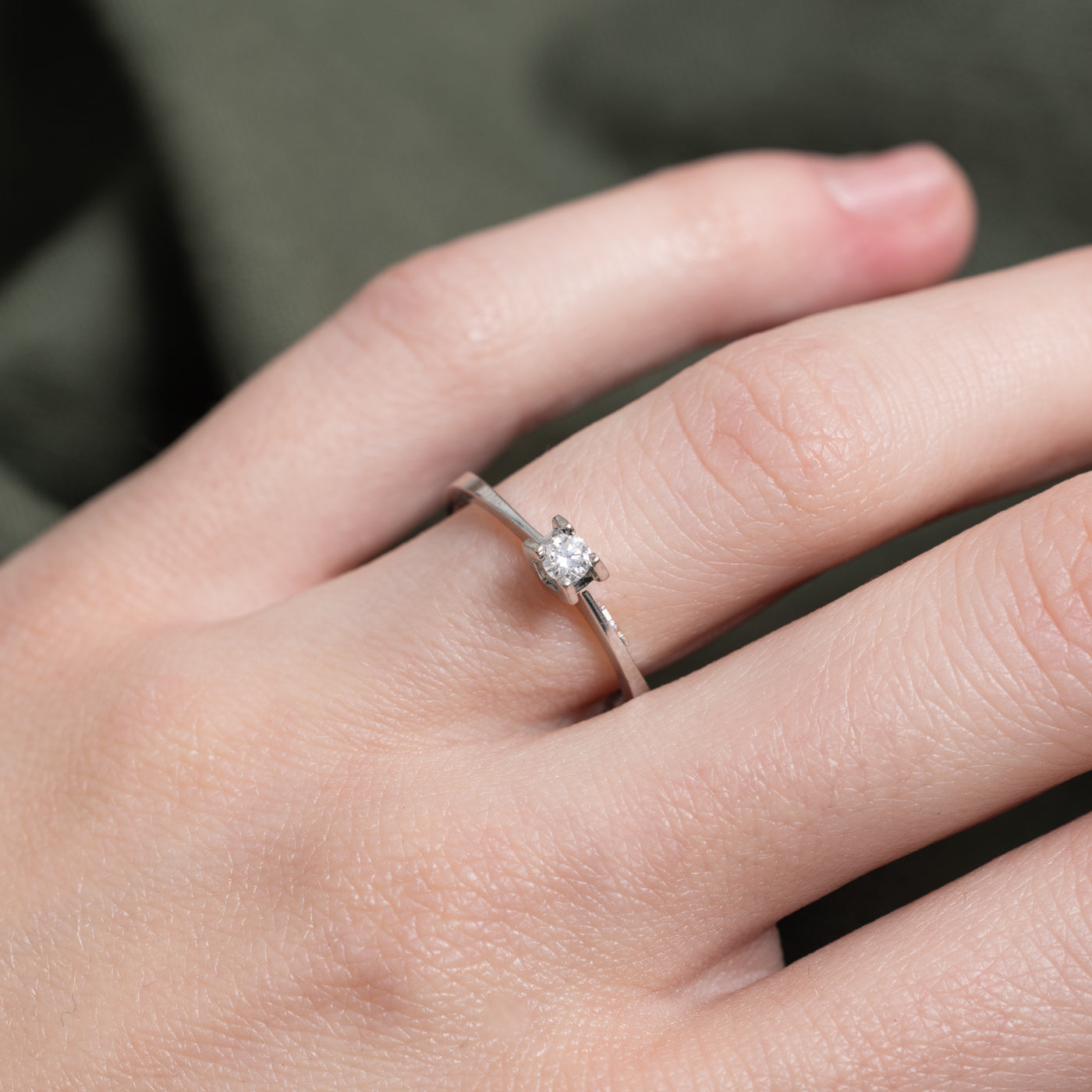 High Set Solitaire Diamond Ring | 0.12ct | SZ 6.0 |