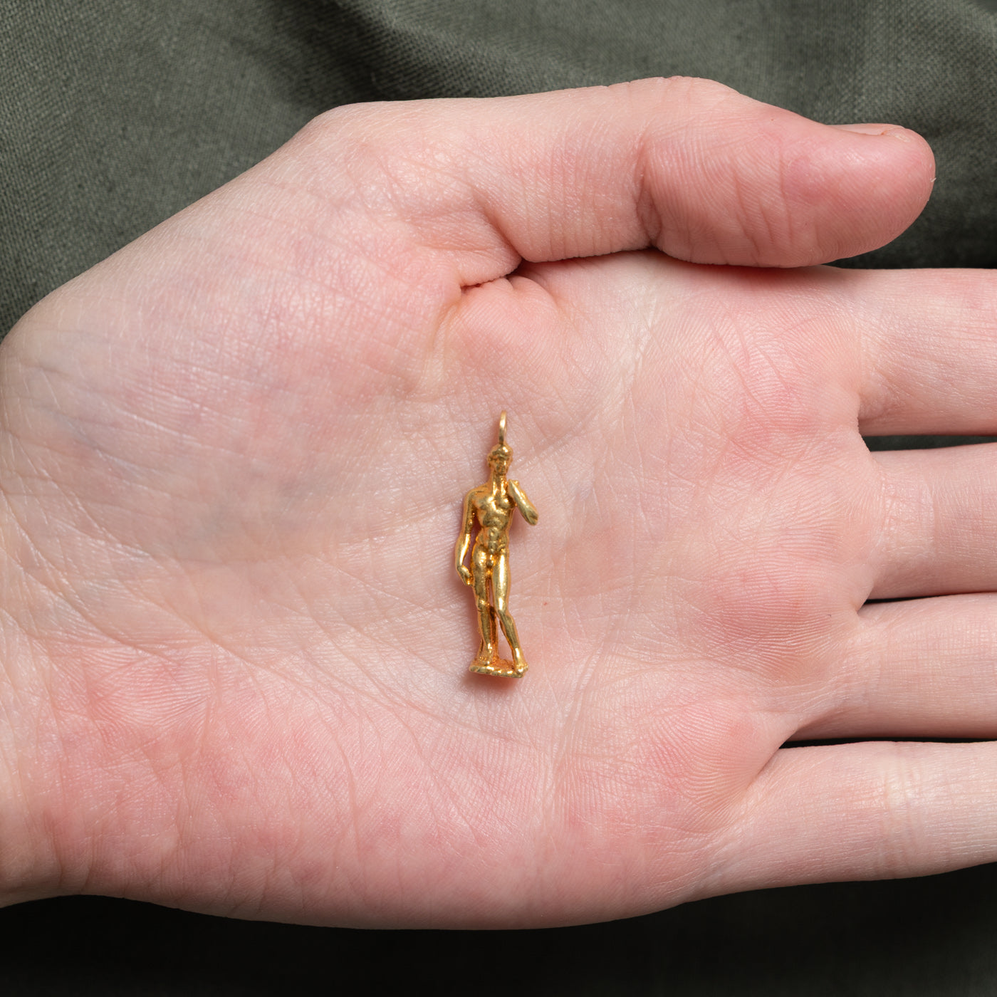 18k Yellow Gold Statue Of David Charm