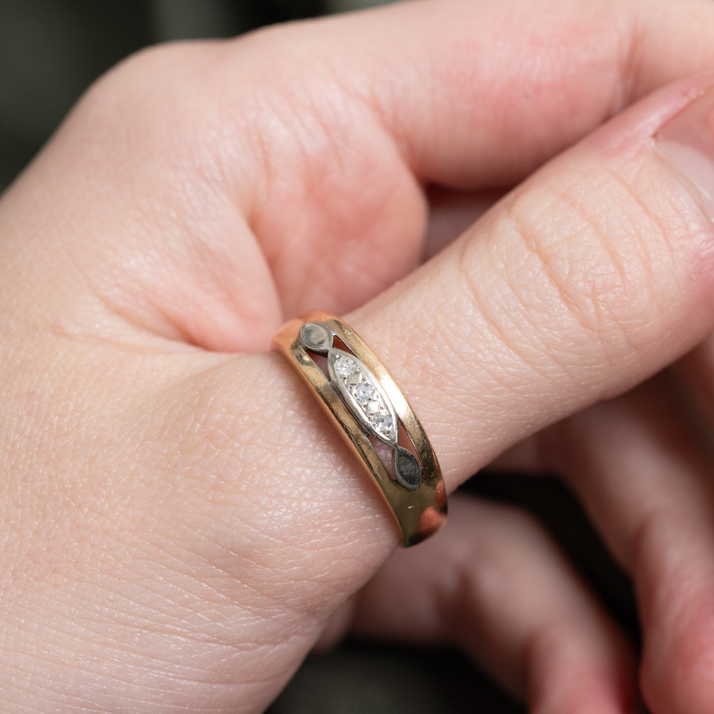 Two Tone Diamond Band | 0.03ctw | SZ 10.5 |