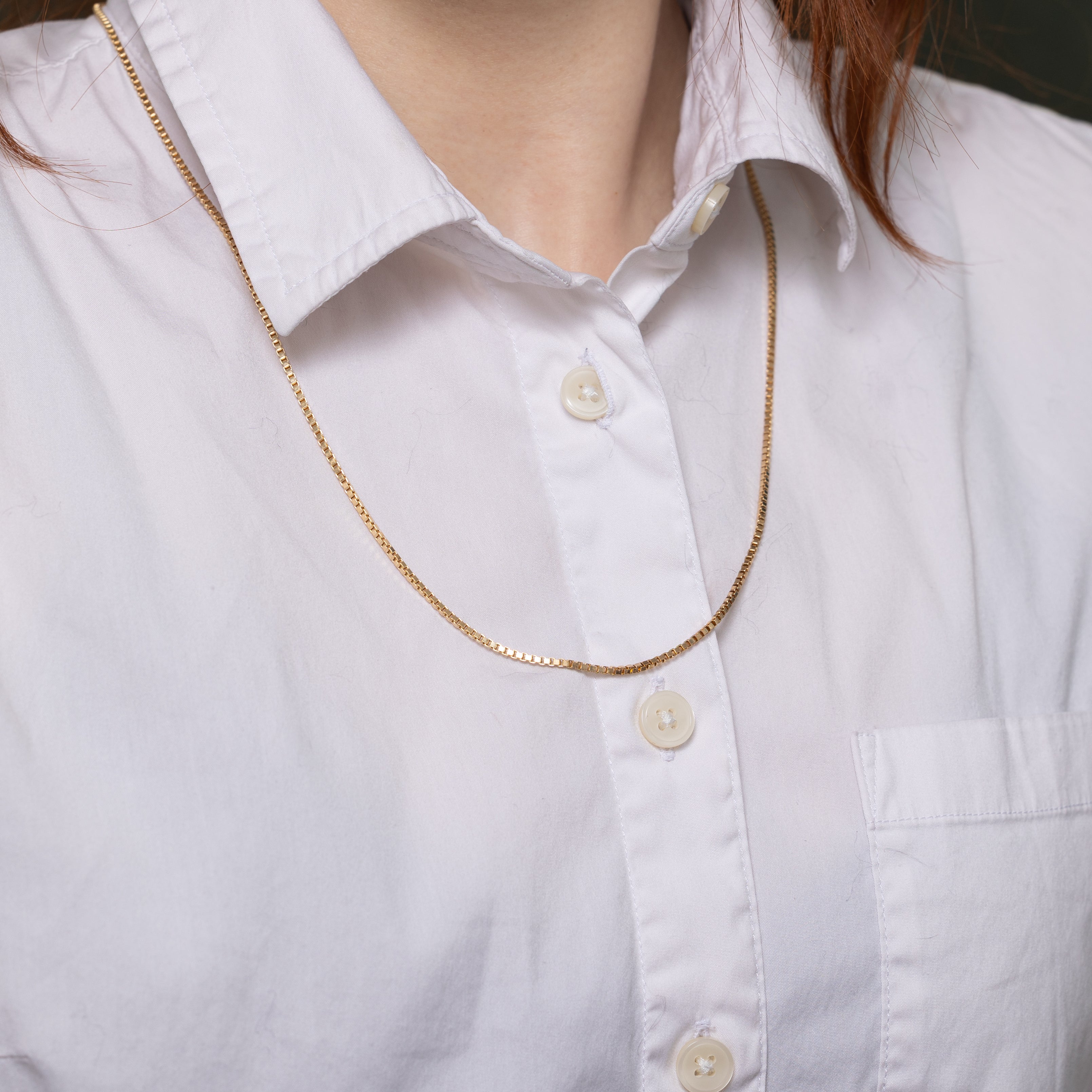 10k Yellow Gold Box Link Chain | 22"