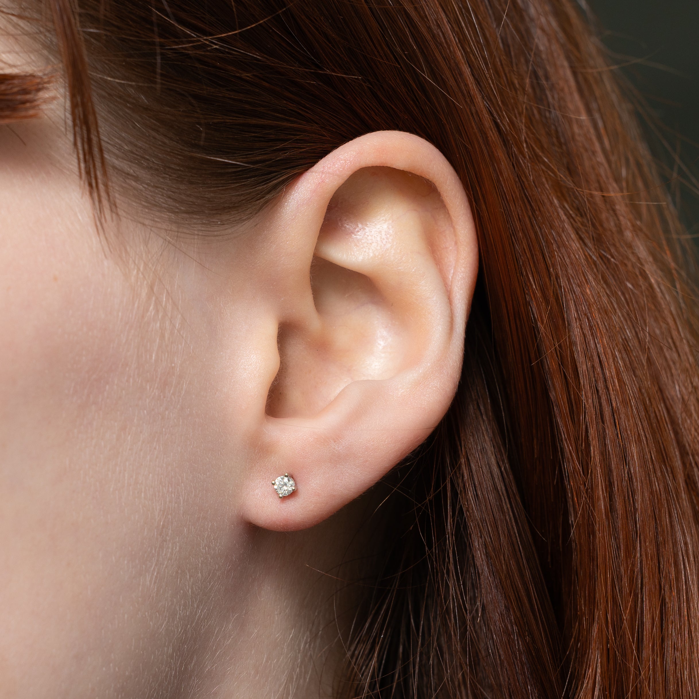 Solitaire Diamond Stud Earrings | 0.16ctw