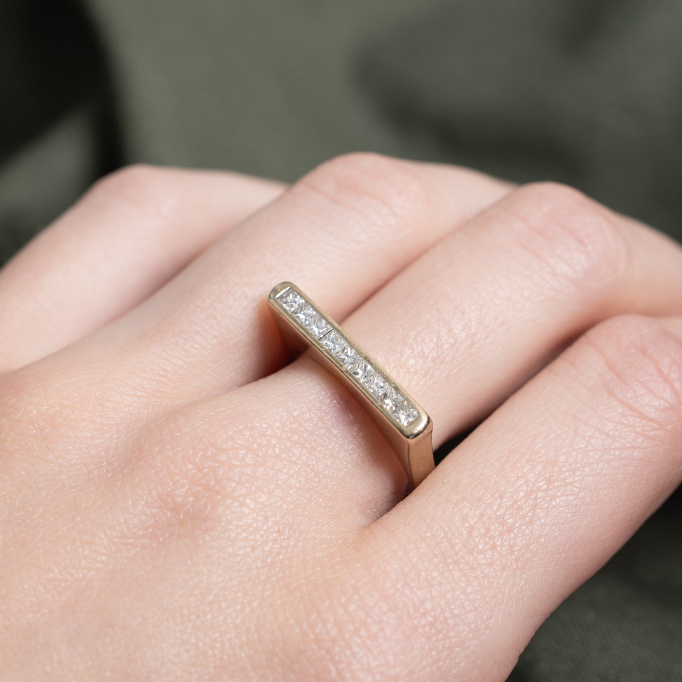 Channel Set Diamond Square Shank Band | 0.45ctw | 3.60mm | SZ 7.25 |