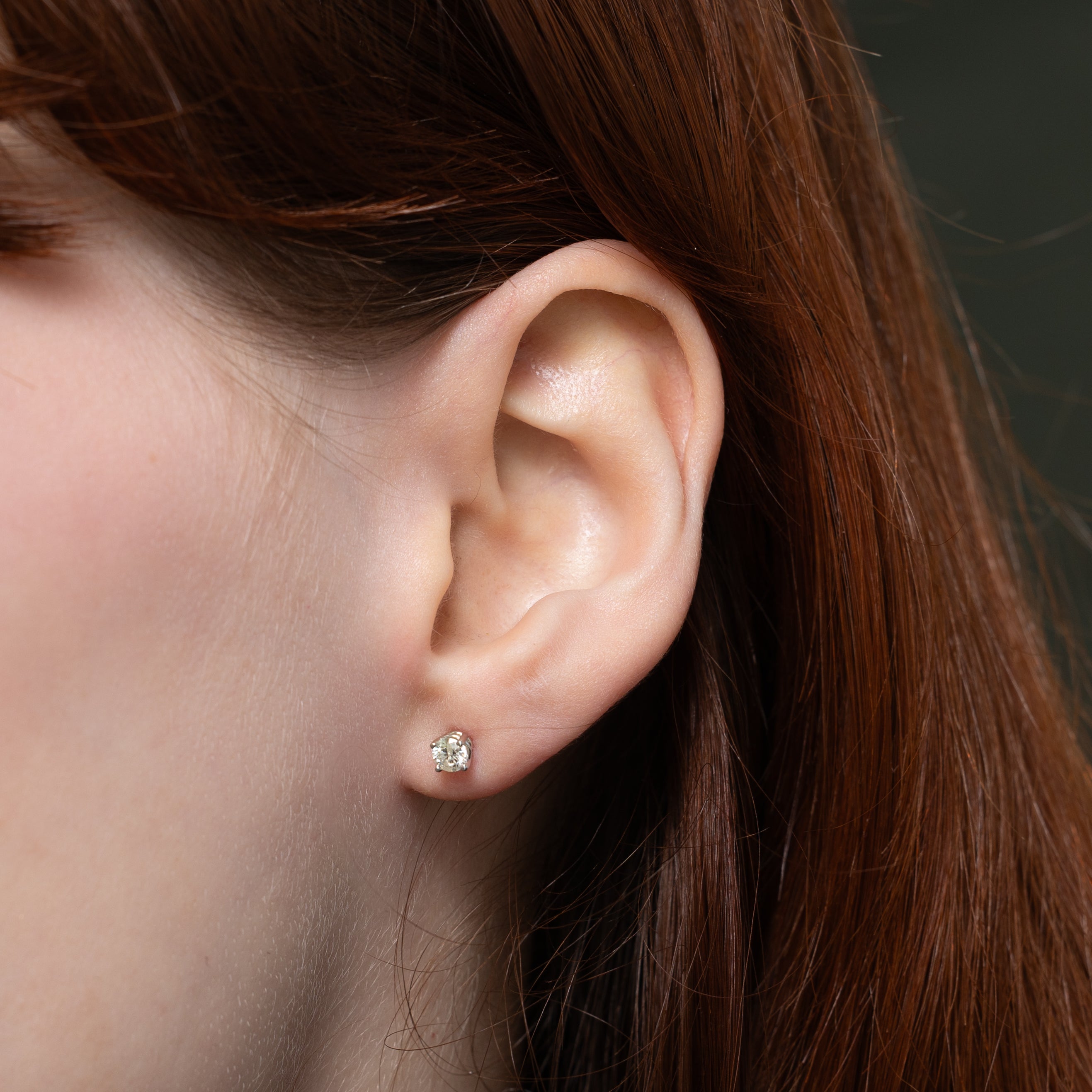 Solitaire Diamond Stud Earrings | 0.41ctw