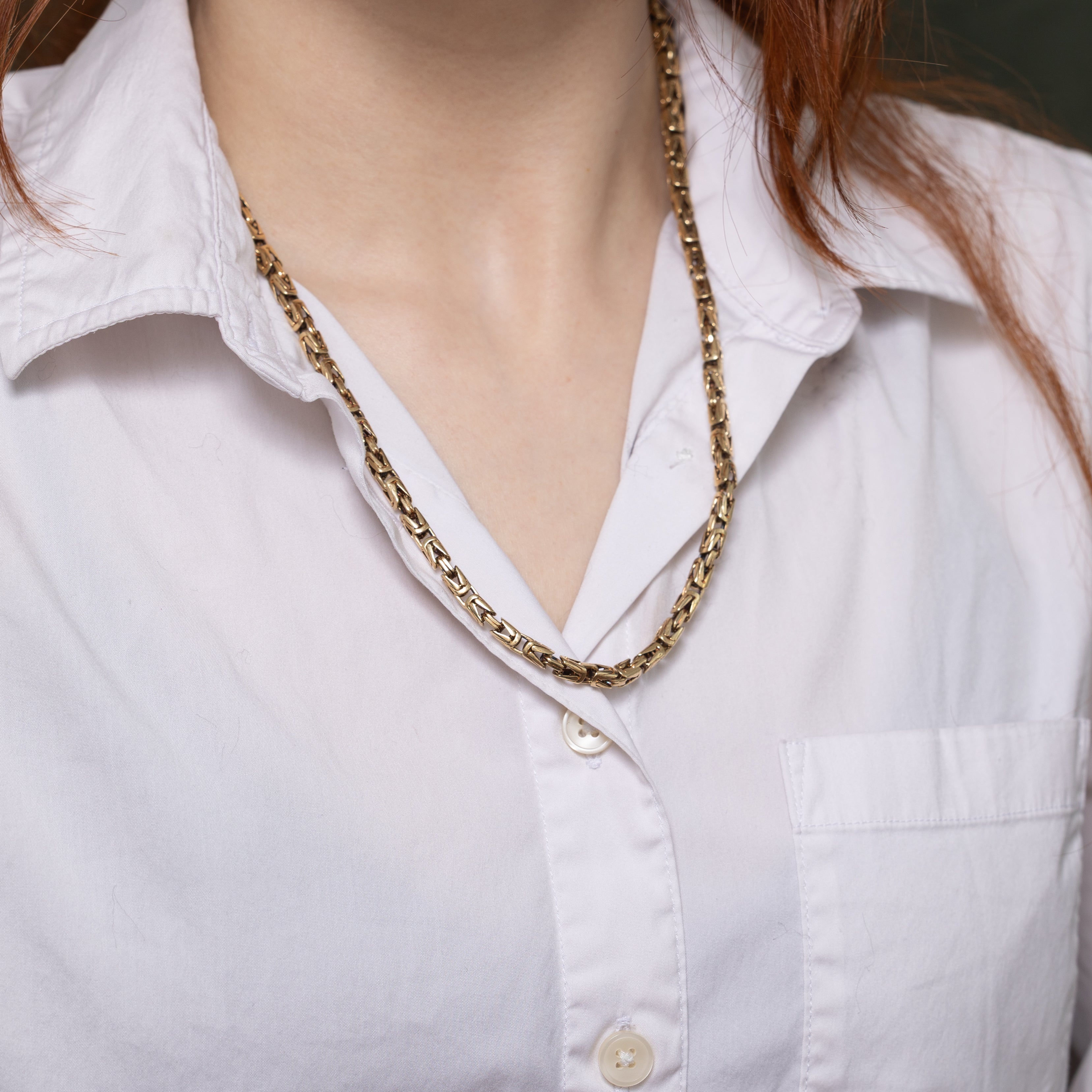 10k Yellow Gold Byzantine Chain | 21"