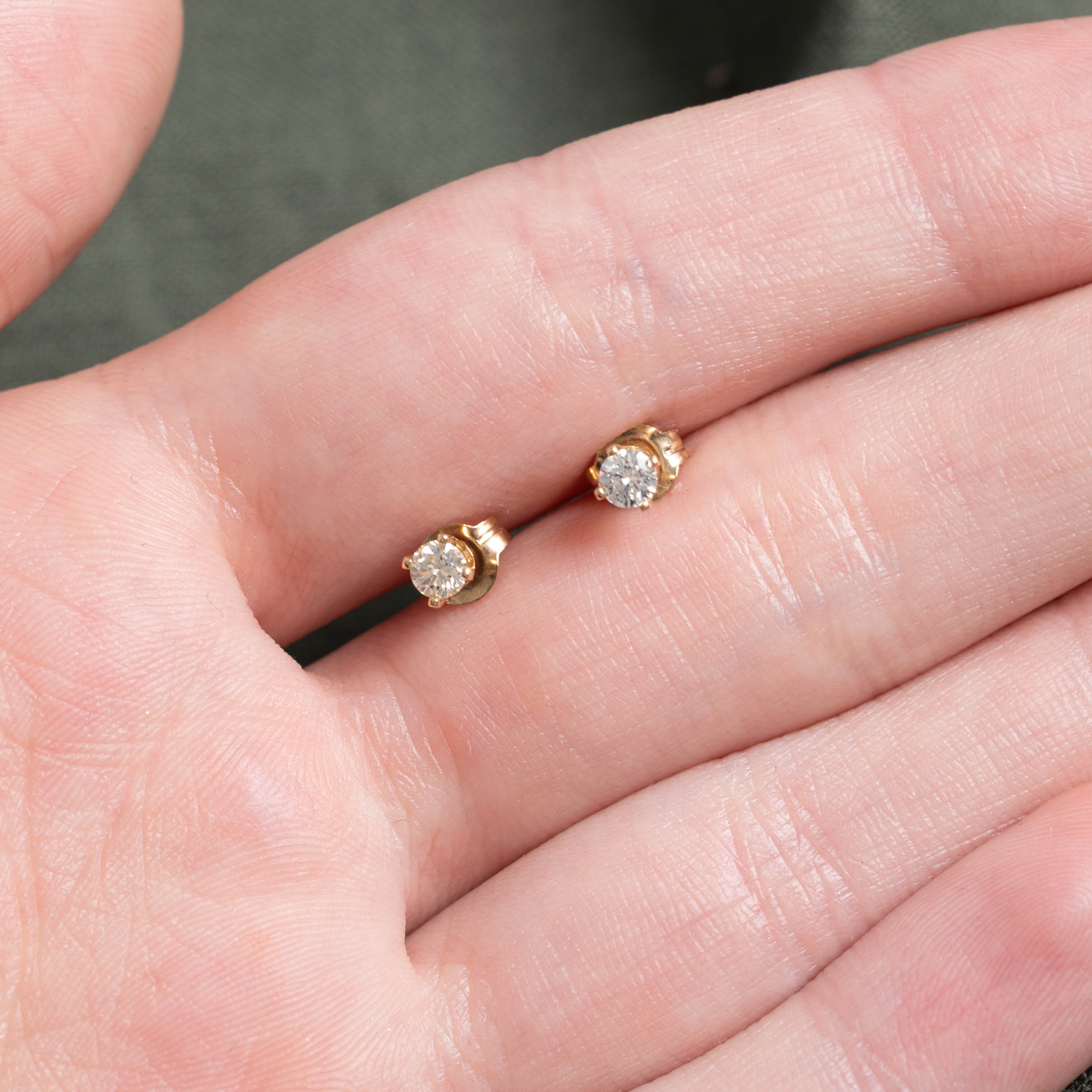 14k Diamond Plain Studs | 0.22ctw