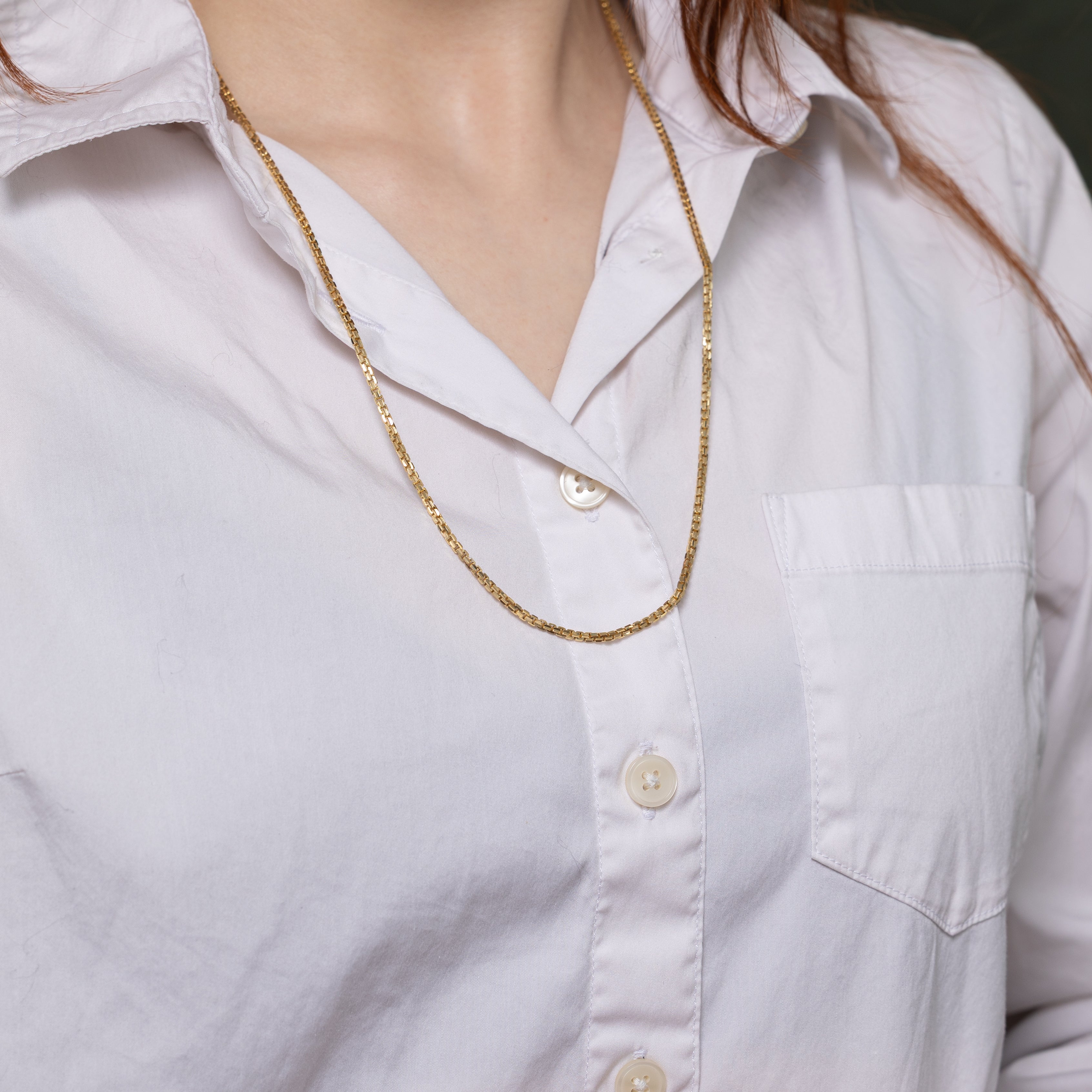 10k Yellow Gold Box Link Chain | 24"