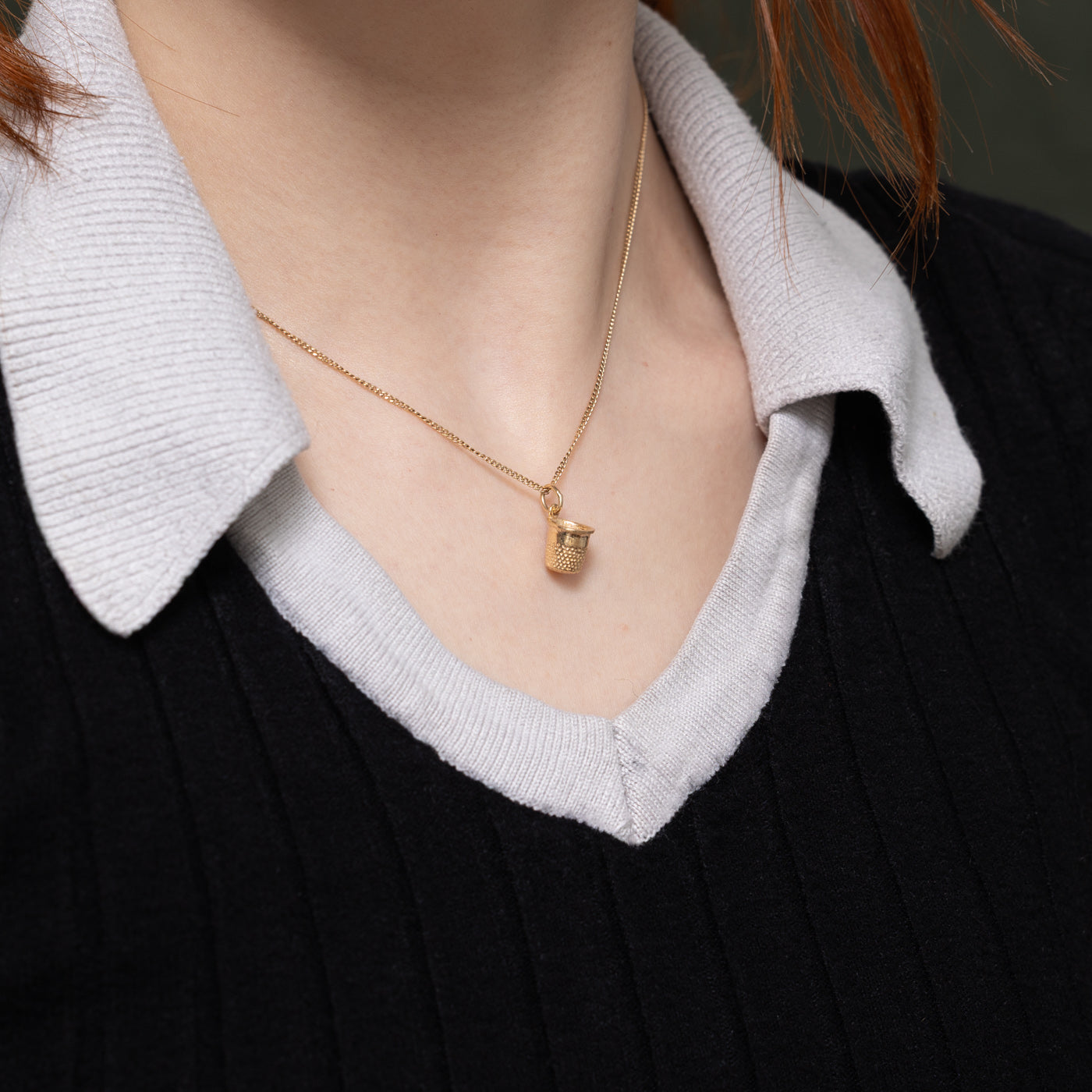 10k Yellow Gold Thimble Charm