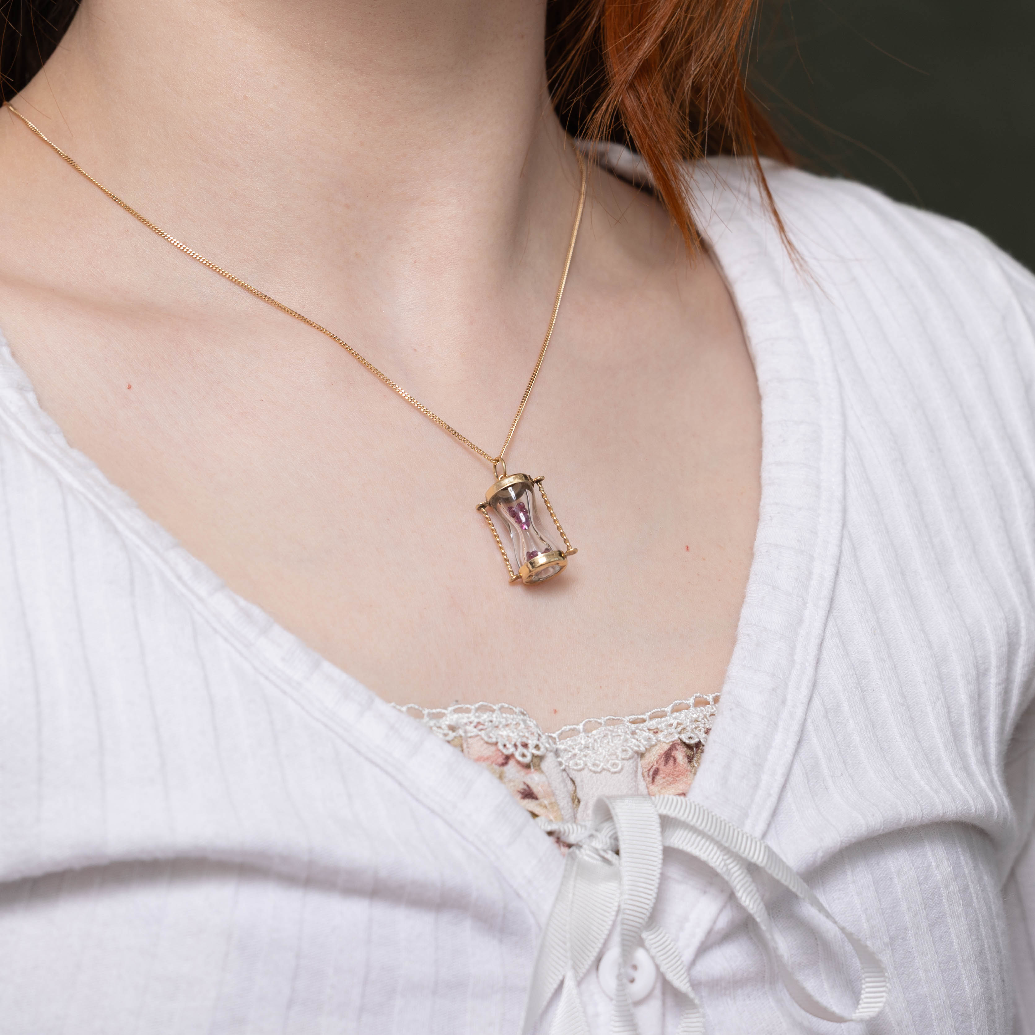 14k Ruby Hourglass Pendant