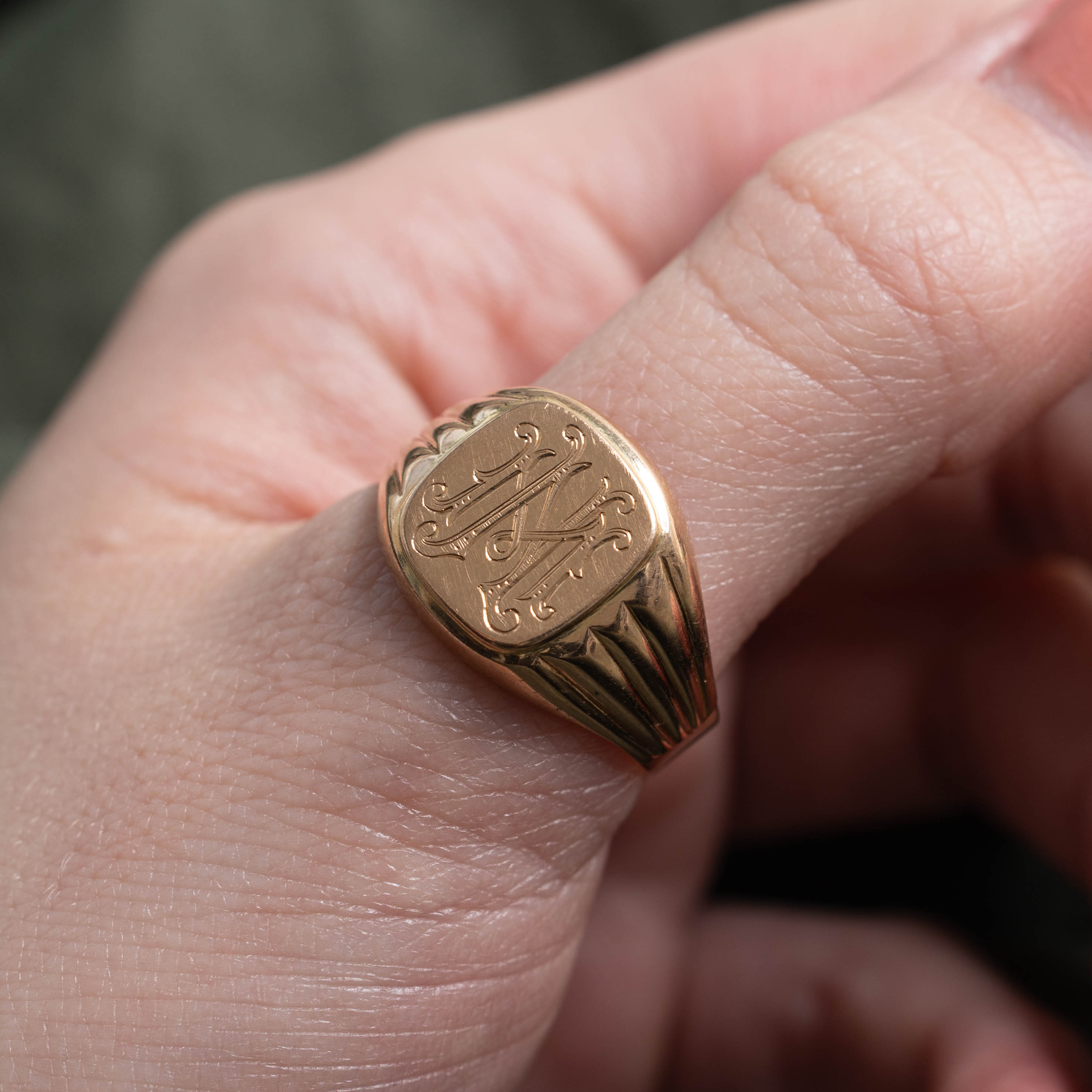 Hungarian “NM” Initialized Signet Ring | SZ 11.25