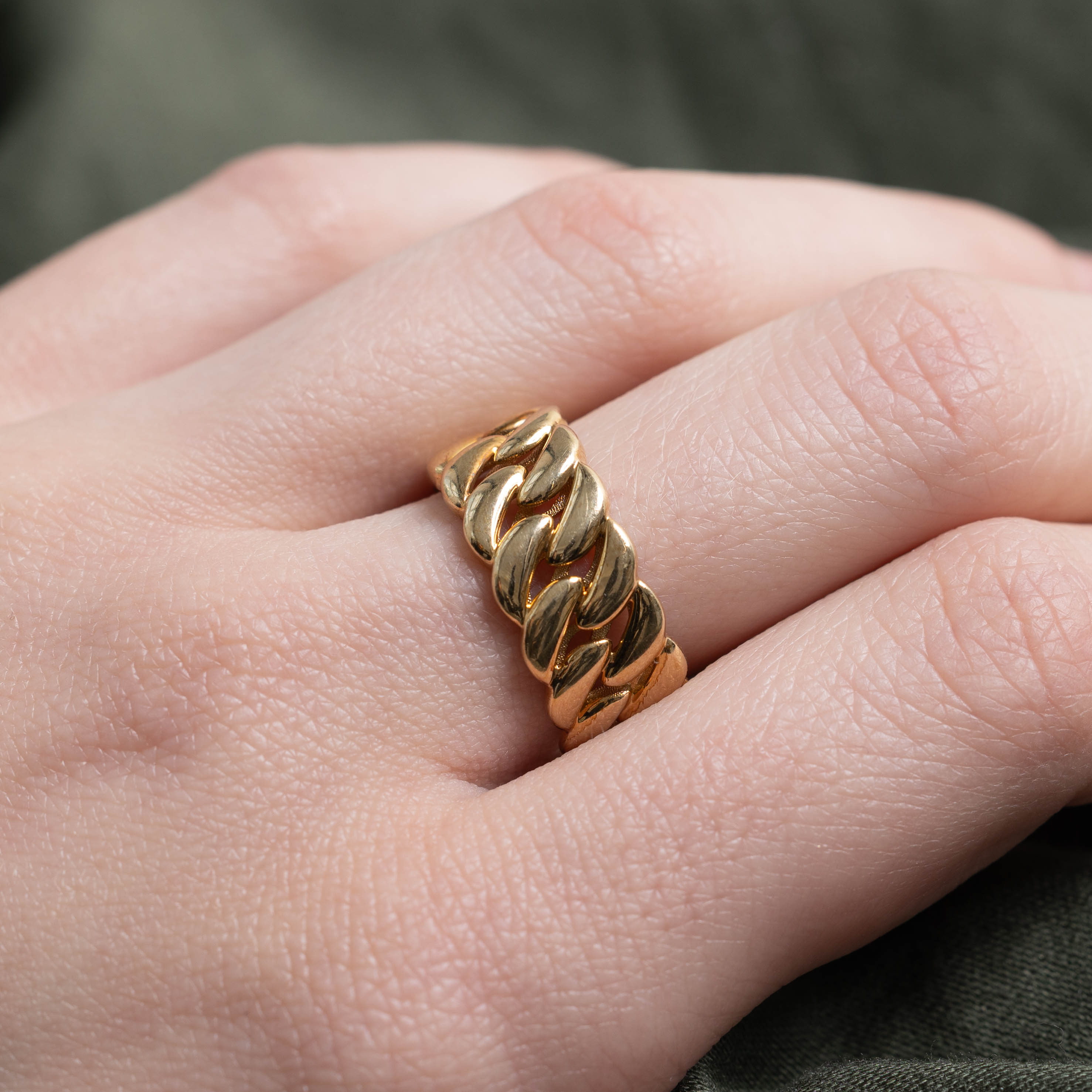10k Yellow Gold Chain Ring | 8.80mm | SZ 7.25