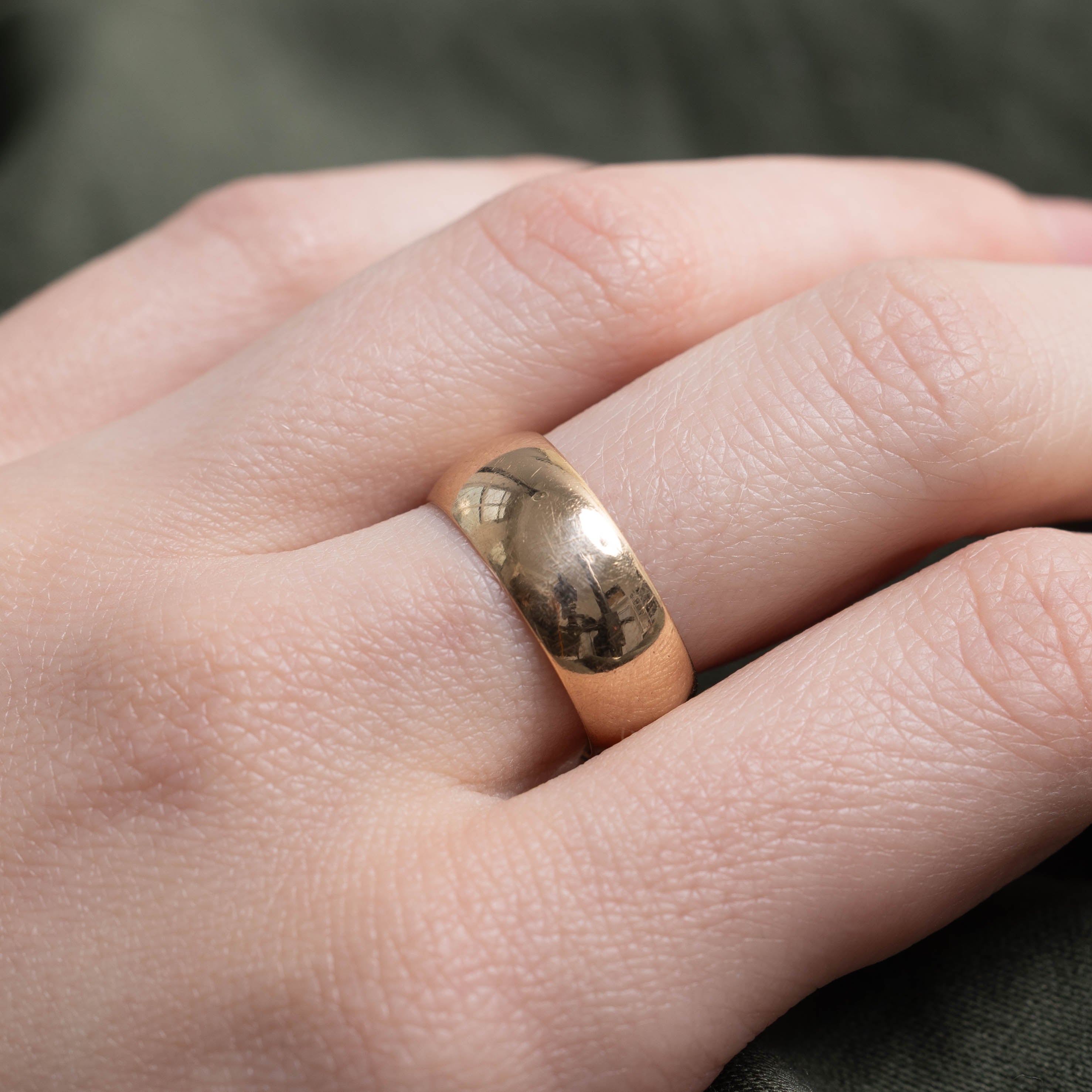 14k Yellow Gold Plain Cigar Band | 7.55mm | SZ 7