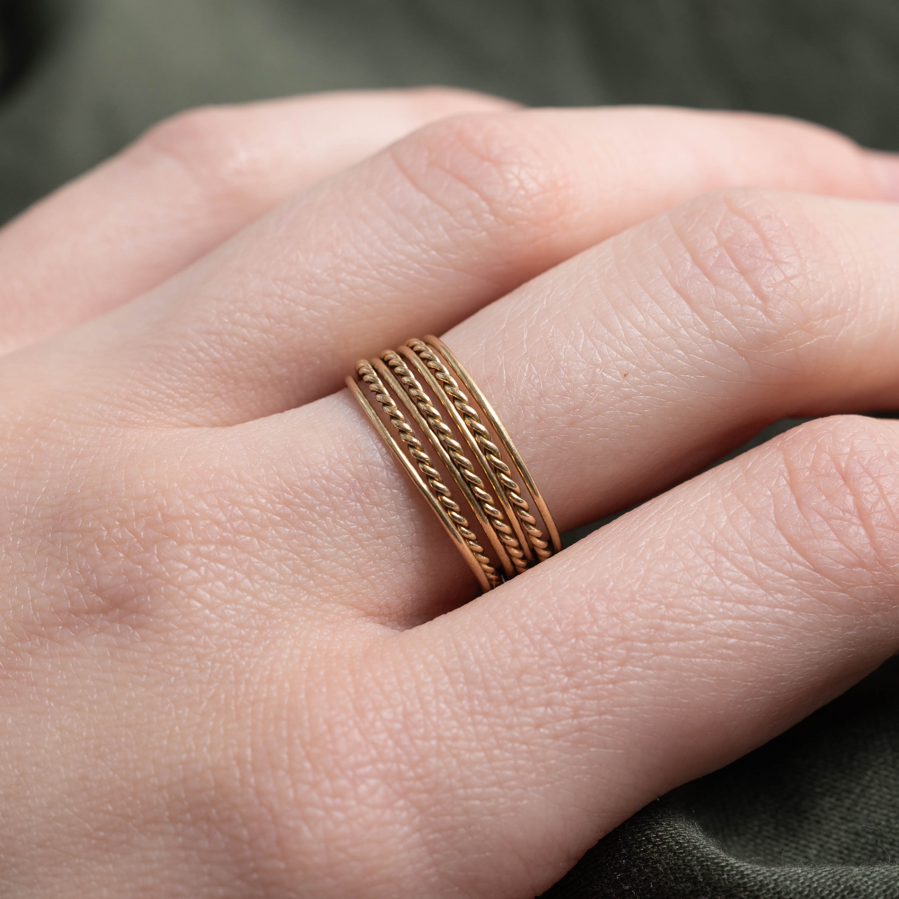 14k Braided Stacking Ring | 8.30mm | SZ 6.5