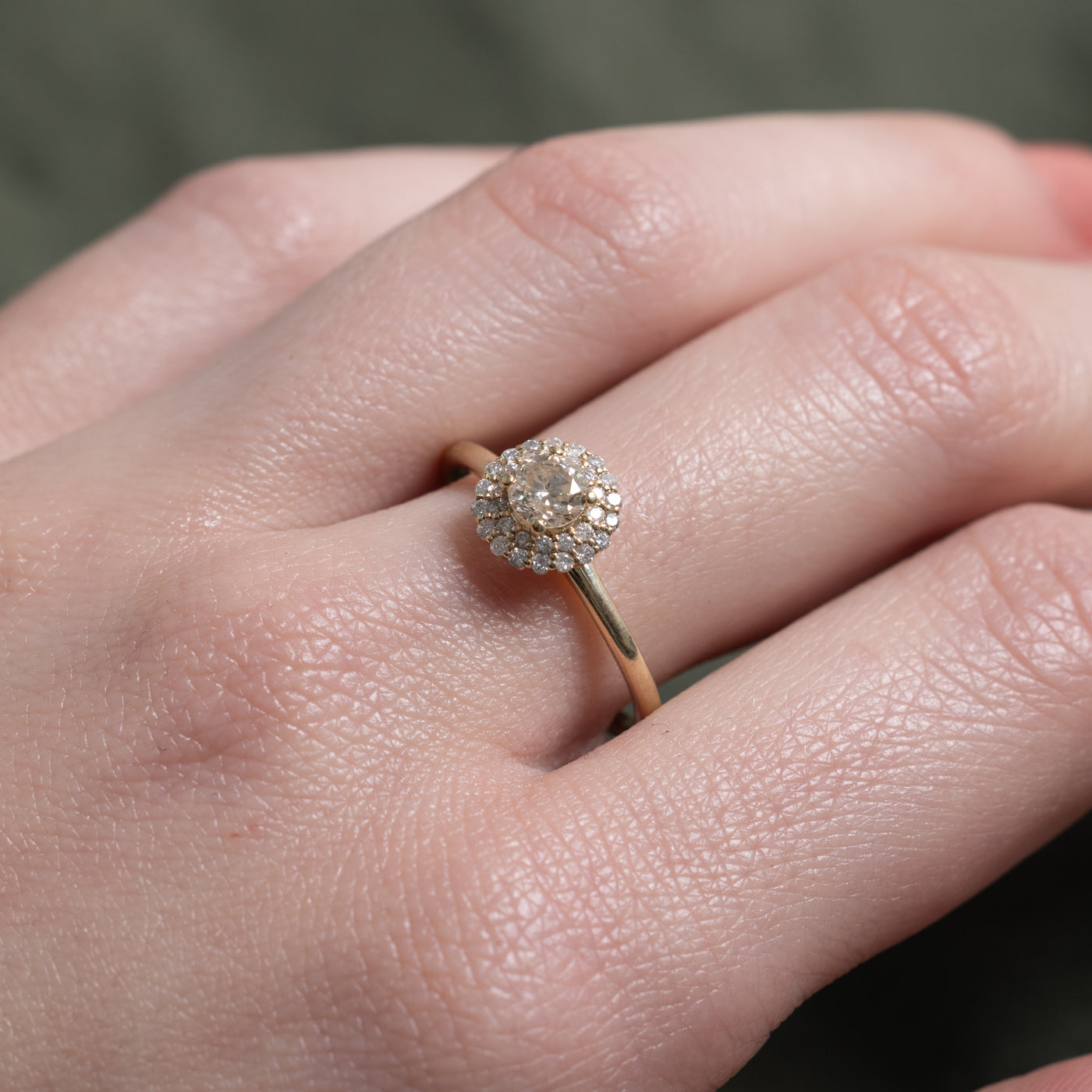 Diamond Double Halo Ring | 0.41ct I3 K, 0.19ctw | SZ 8