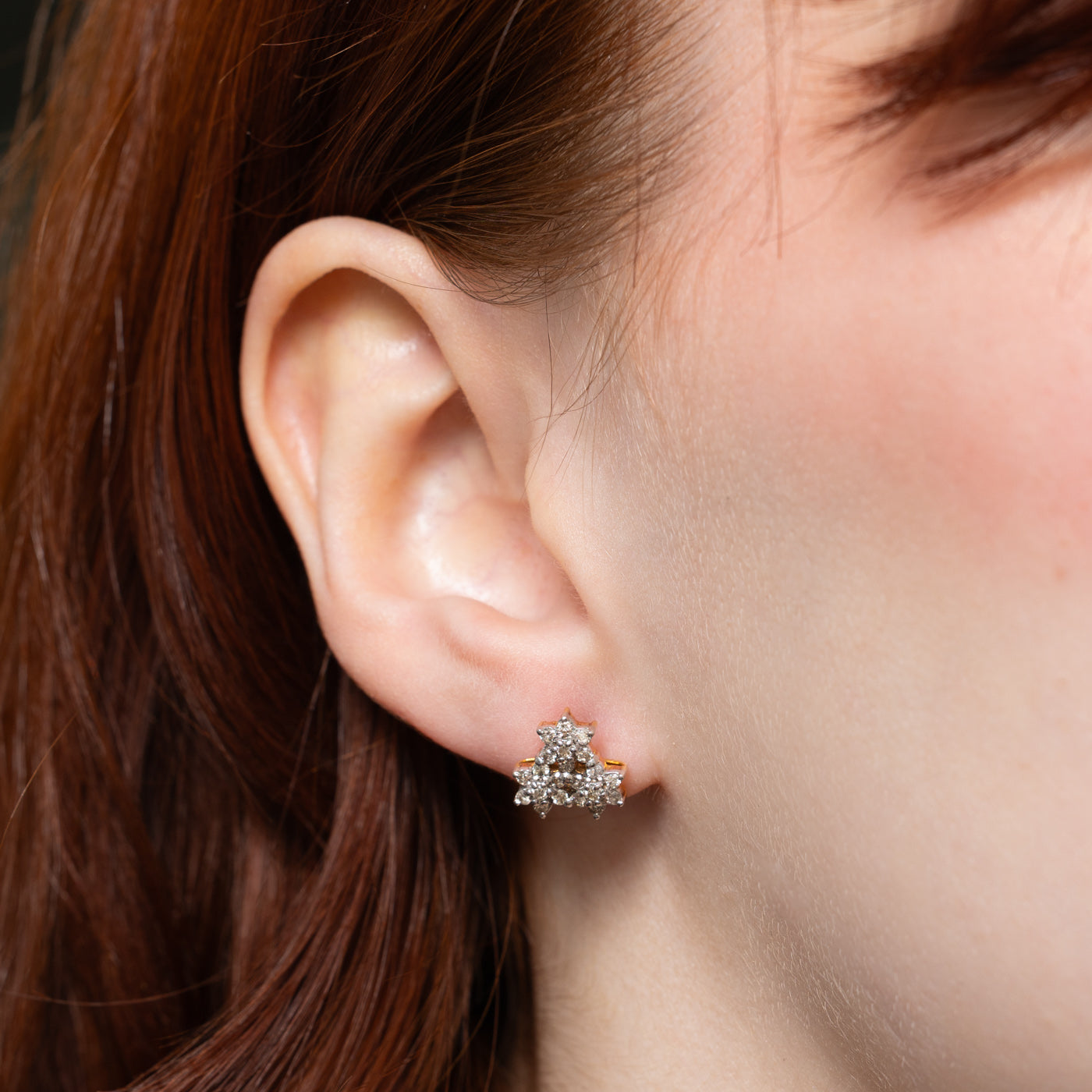 Diamond Cluster Stud Earrings | 0.50ctw