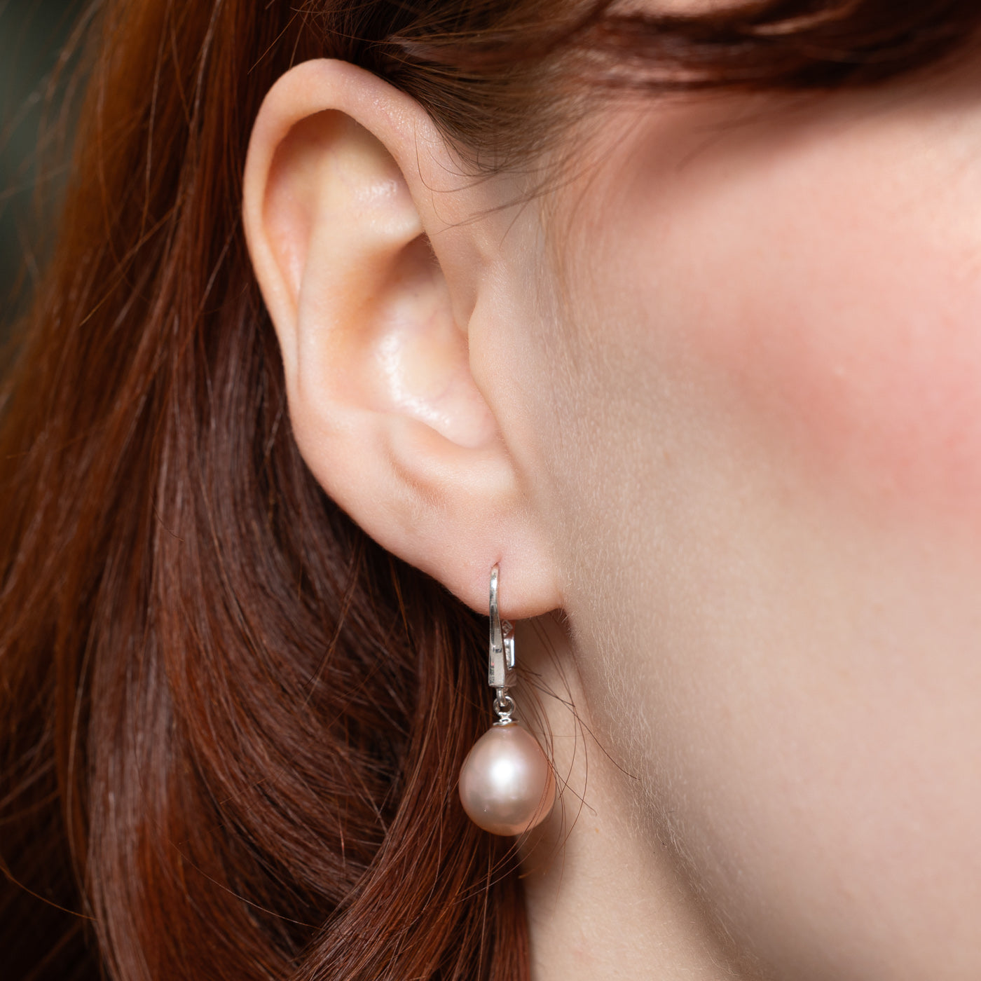 Pink Pearl Drop Earrings