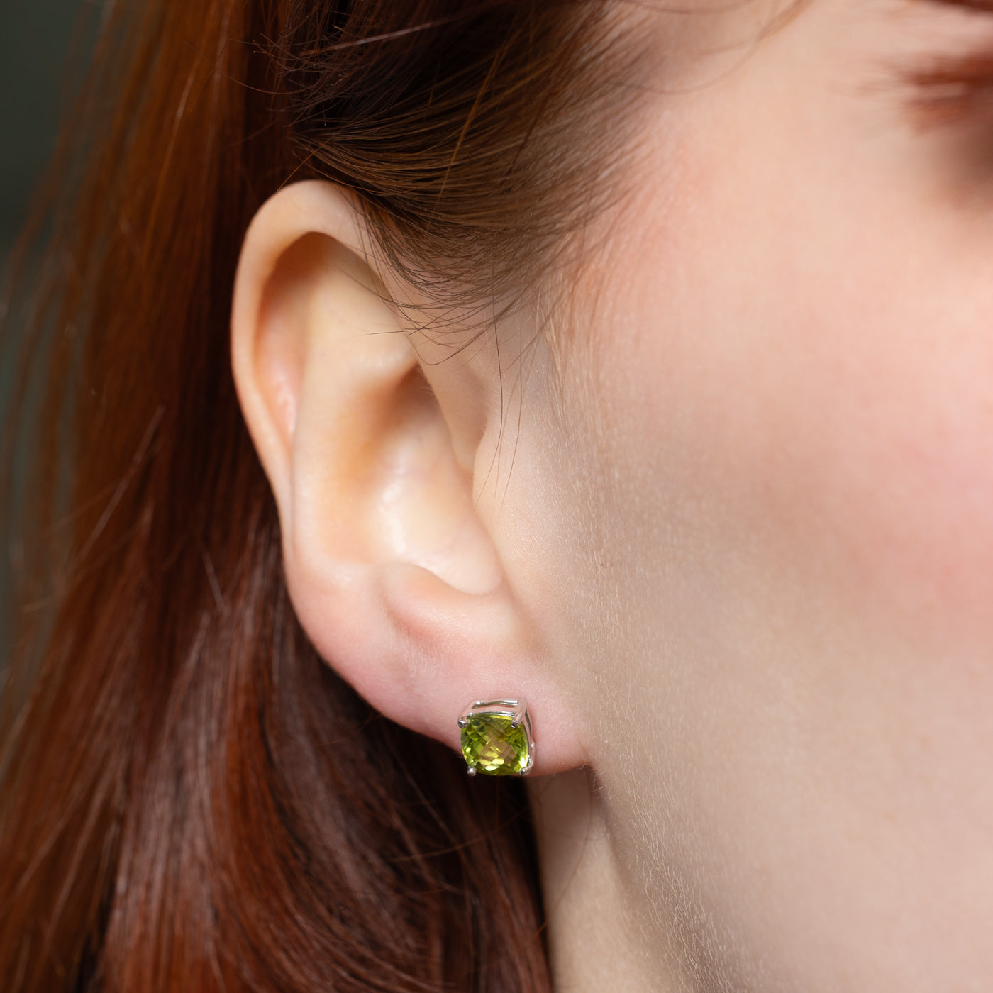 14K Peridot Stud Earrings | 2.50ctw