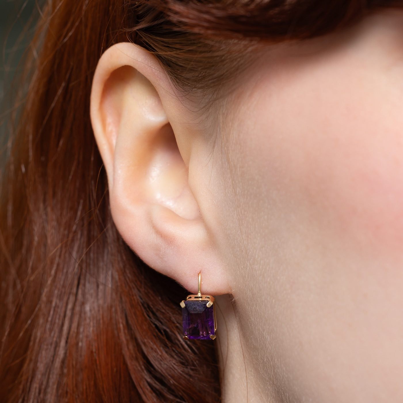 14K Amethyst Drop Earrings | 4.00ctw