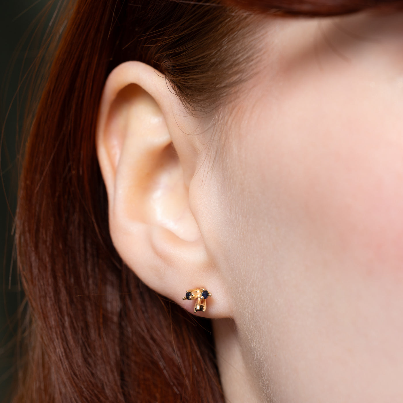 10K Sapphire Cluster Stud Earrings | 0.18ctw