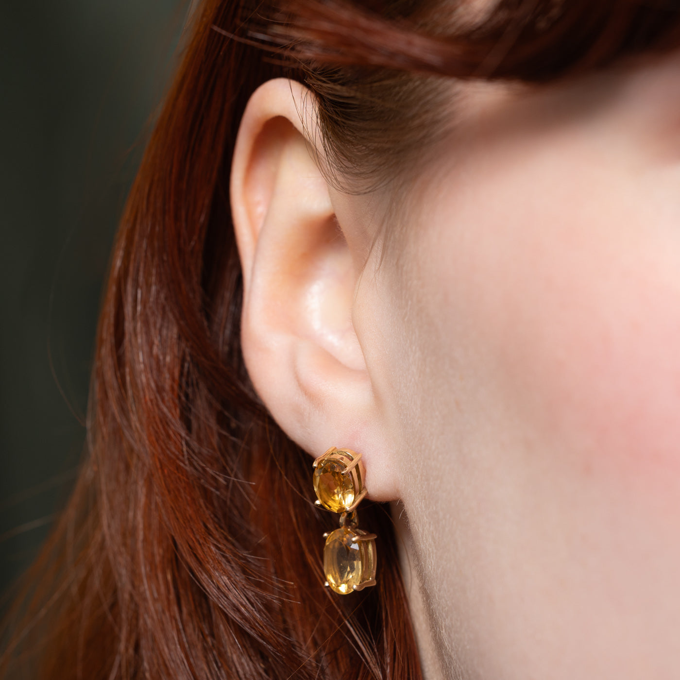 17K Citrine Drop Earrings | 5.00ctw