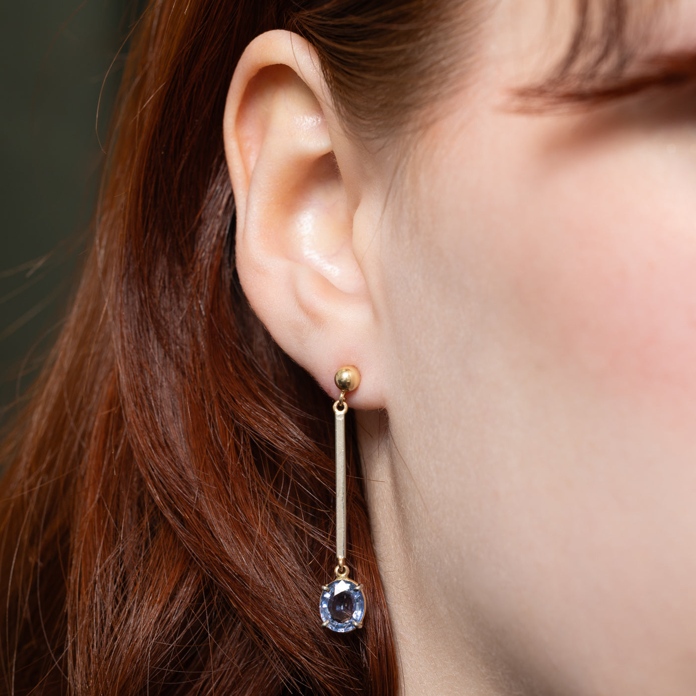 Oval Cut Sapphire Drop Earrings | 2.40ctw