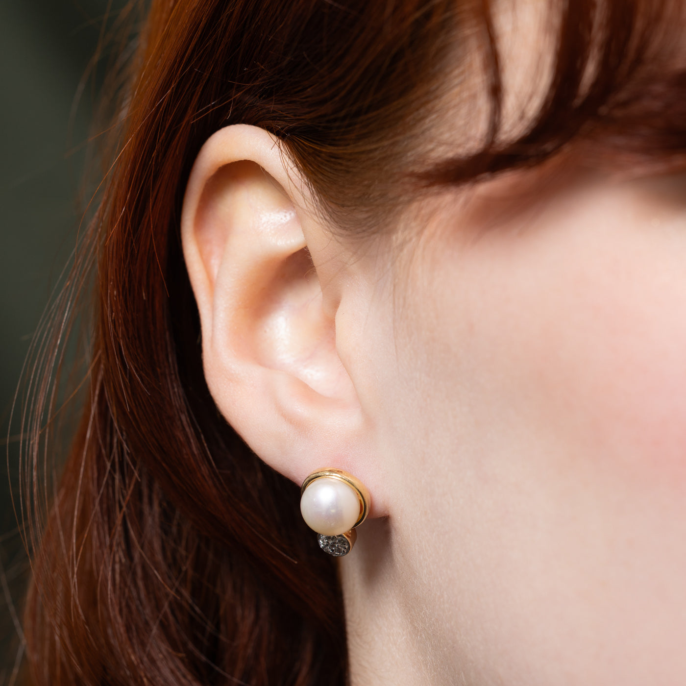 Pearl & Diamond Stud Earrings | 0.14ctw